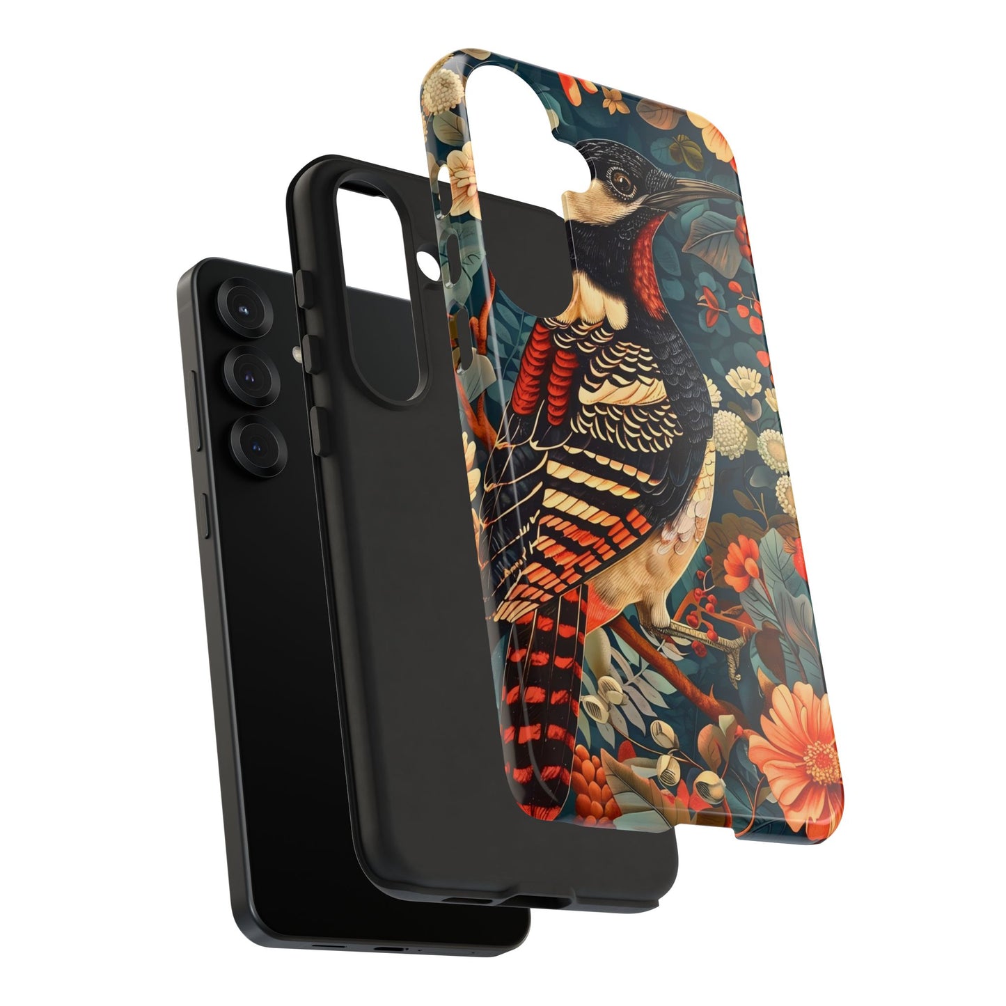Nature-Inspired Phone Case with Floral Art, Tough Phone Cover, Protective Case, Gift for Nature Lovers, Unique Phone Accessory