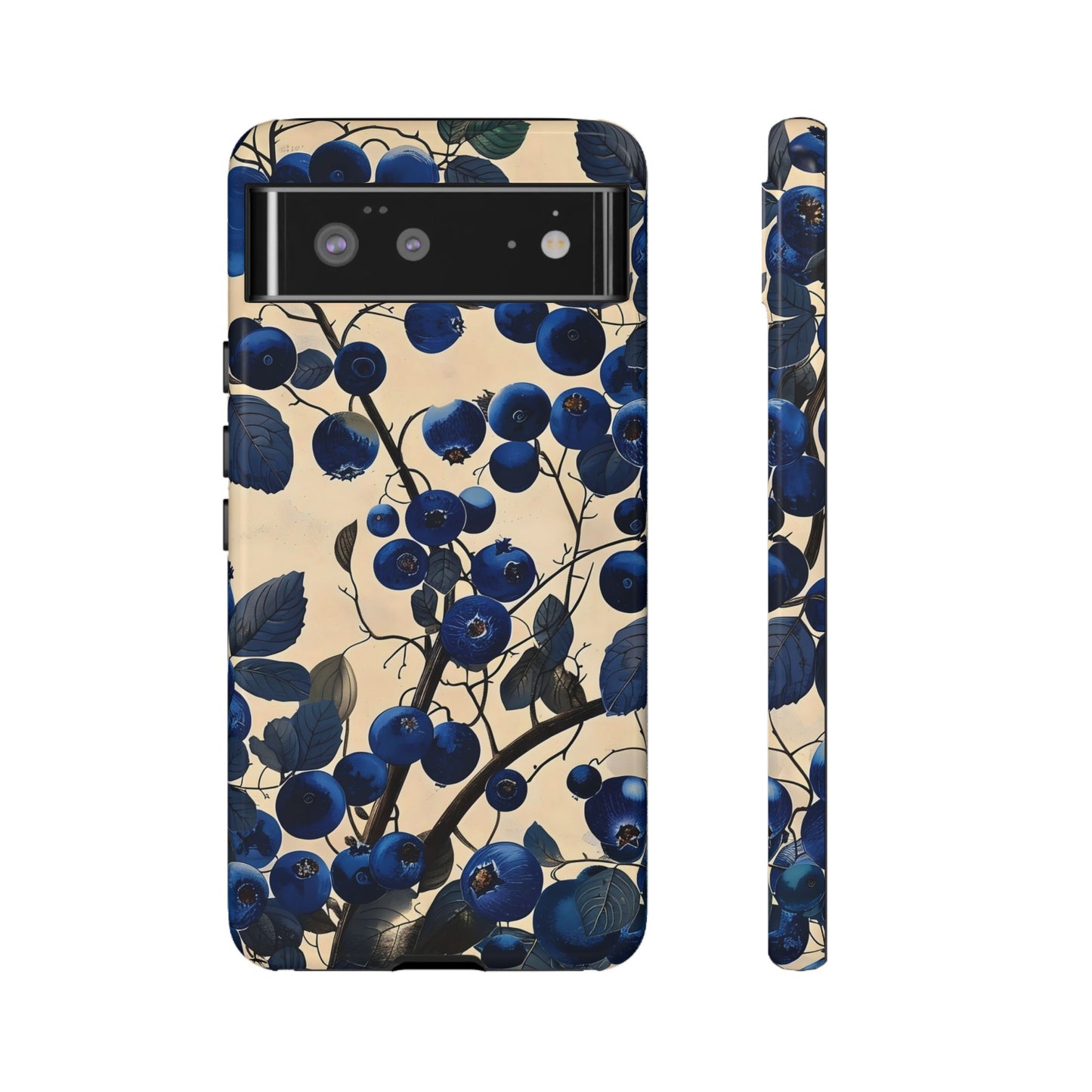 Blue Berry Tough Phone Case, Floral Phone Cover, Stylish Protective Case, Unique Gift for Her, Phone Accessories