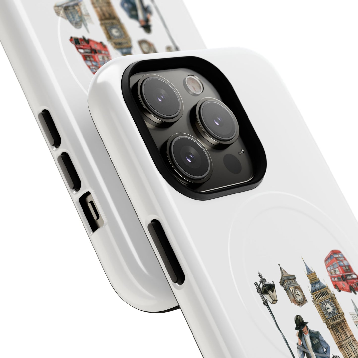 London-Themed Tough Magnetic Phone Case, Durable iPhone Cover, Gift for Travelers, Unique Cell Phone Accessories