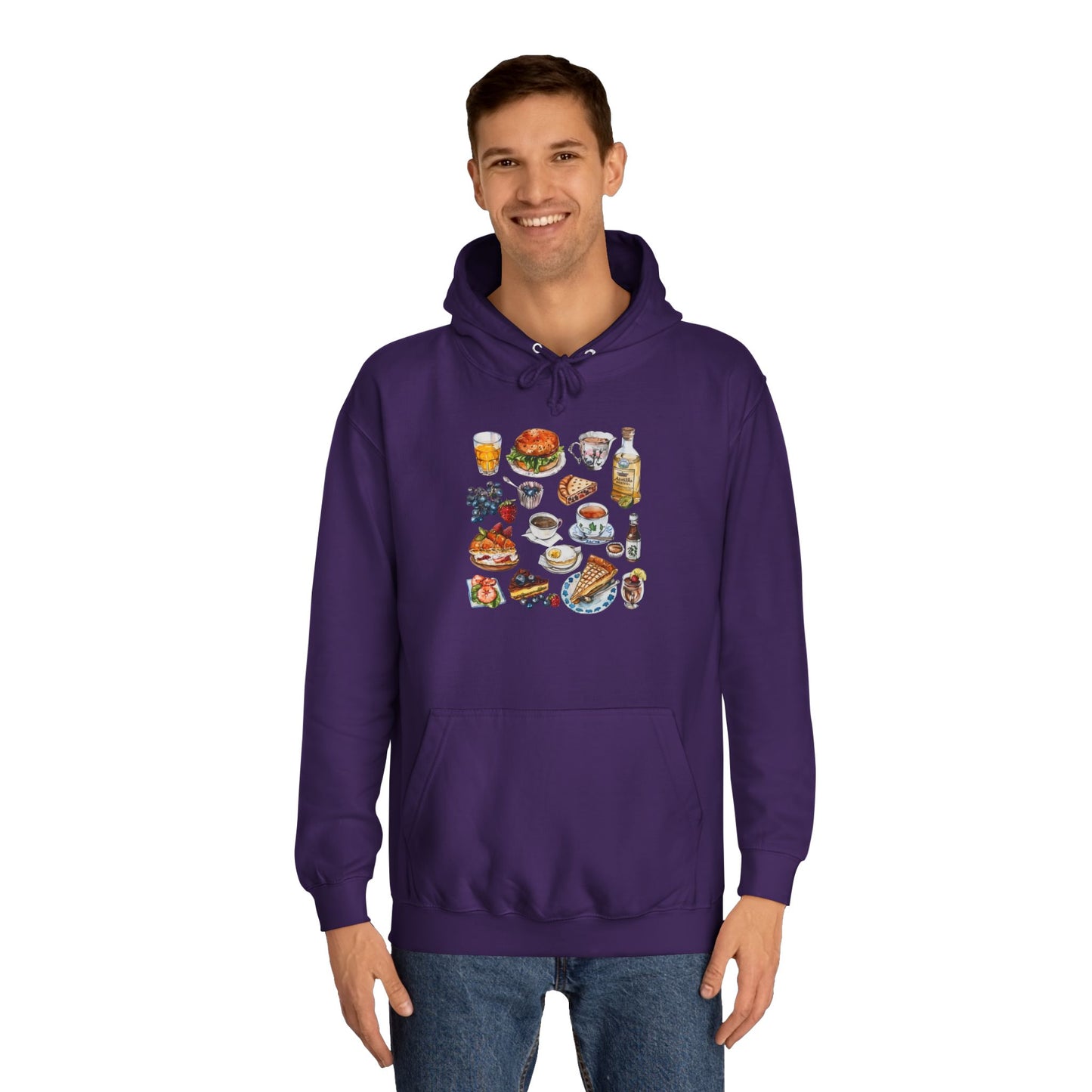 Unisex College Hoodie - Retro England Iconic Designs