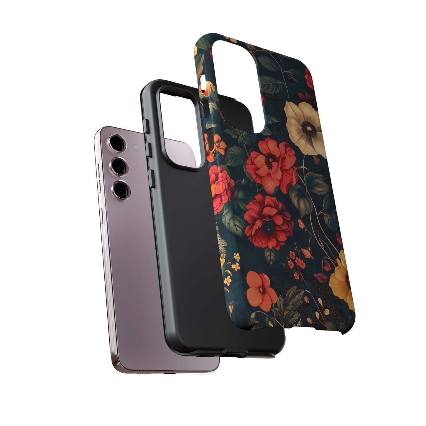Floral Phone Case, Tough Cases, Flower Motif, Protective Cover, Gift for Her, Floral Design, Spring Accessory