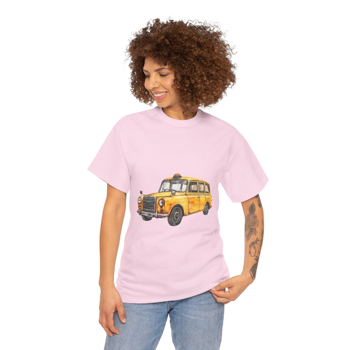 Unisex Heavy Cotton Tee - British Vintage Car - Classic Elegance and Timeless Style