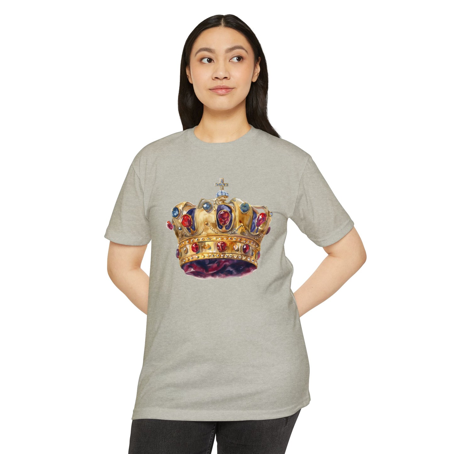 Unisex CVC Jersey T-shirt - British Royal Crown Design - Iconic Symbol of Monarchy
