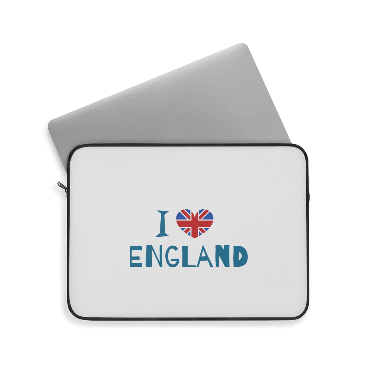 I Love England Laptop Sleeve, Cute England Gift, British Flag Tech Case, Travel Accessory, College Student Laptop Bag