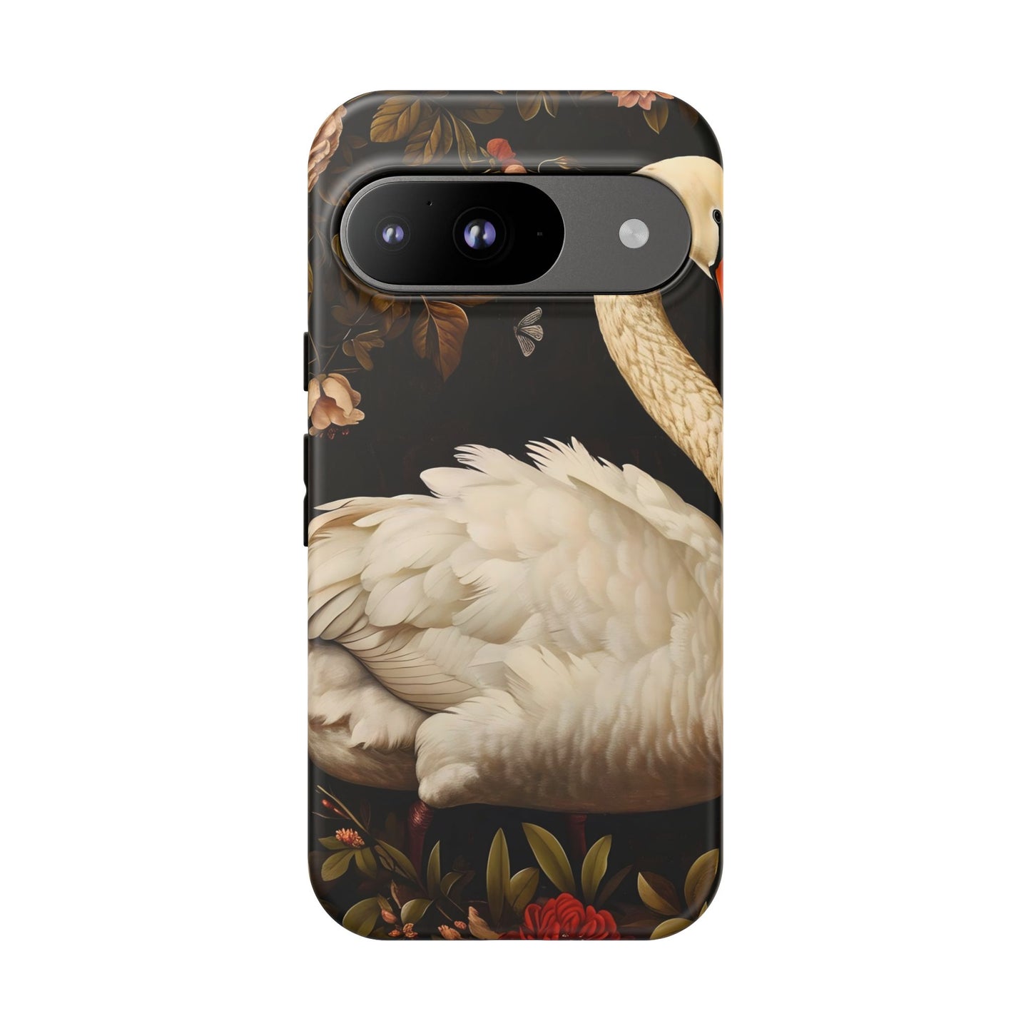 Elegant Swan Phone Case, Floral iPhone Cover, Tough Phone Case, Gift for Her, Nature Lover, Mother's Day, Birthday