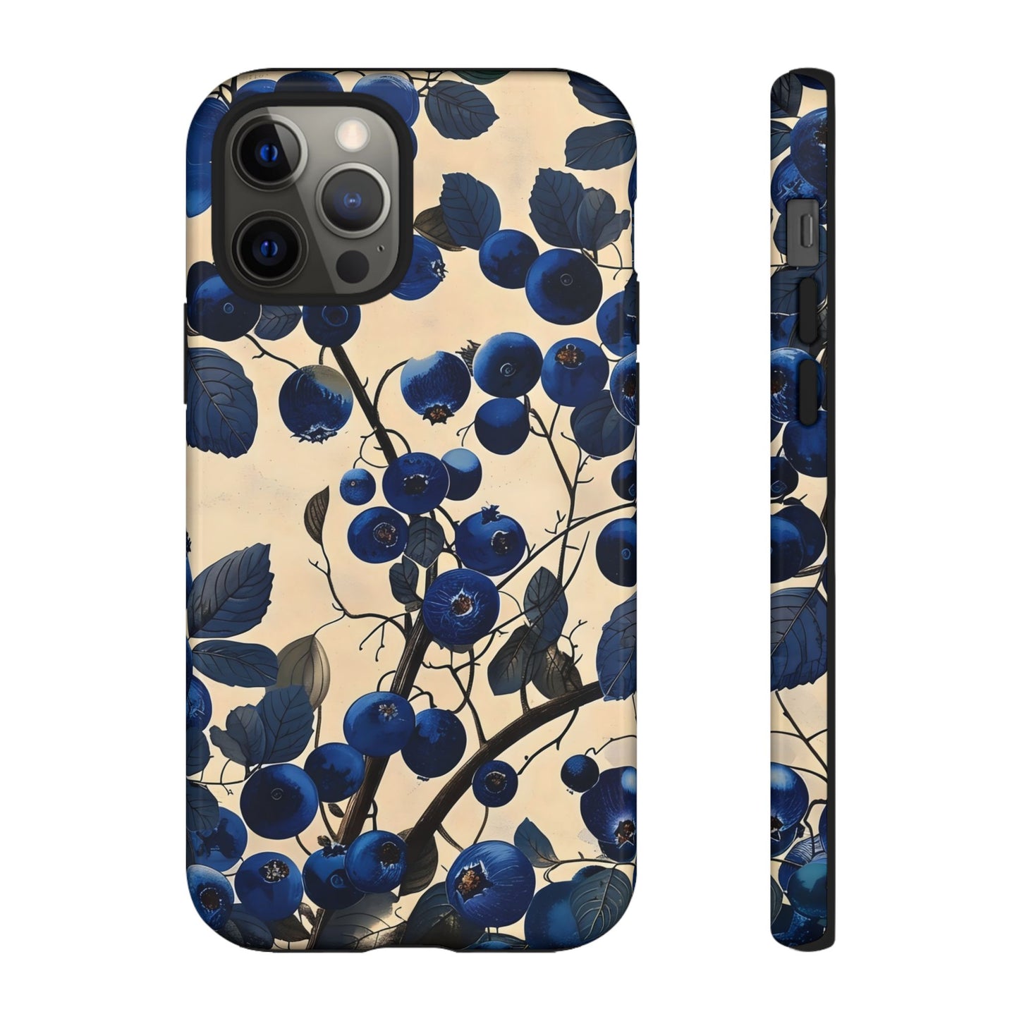 Blue Berry Tough Phone Case, Floral Phone Cover, Stylish Protective Case, Unique Gift for Her, Phone Accessories