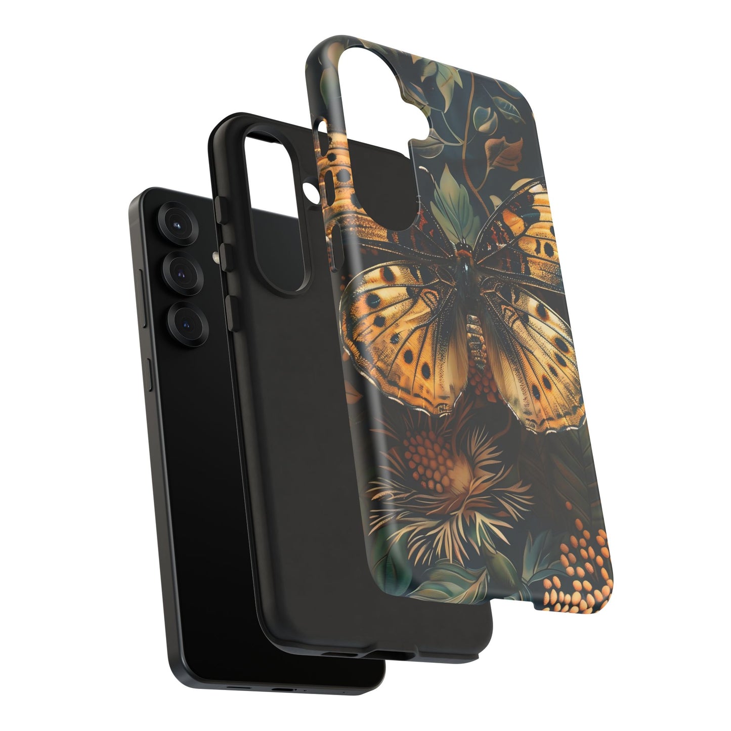 Butterfly Floral Phone Case, Tough Cases, Protective Cover, Unique Gift, Nature Lover, Art Print, Spring Decor