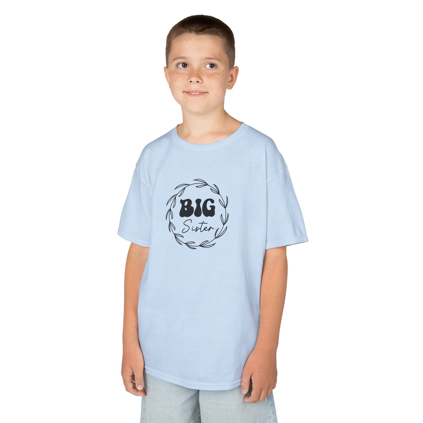Kids Heavy Cotton Tee - Big Sister Retro SVG PNG Design - Perfect Gift for Siblings