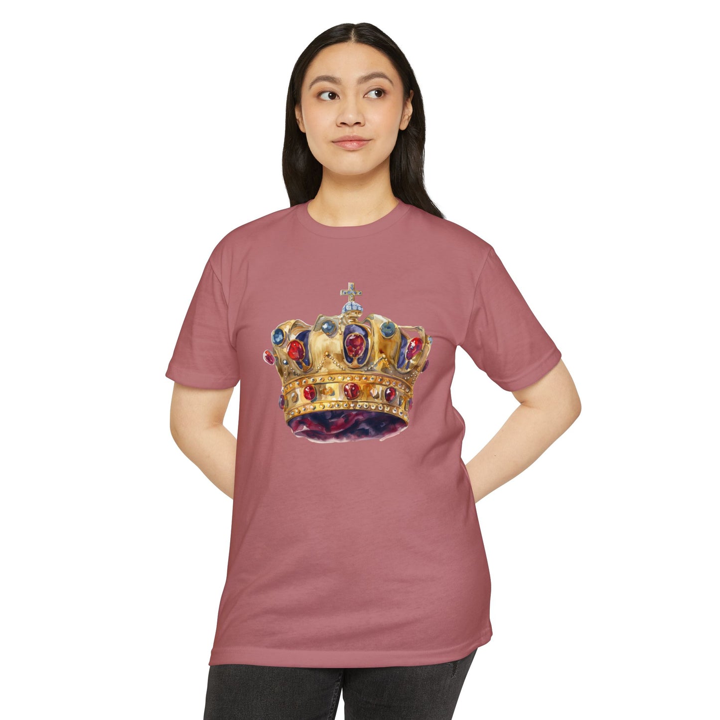 Unisex CVC Jersey T-shirt - British Royal Crown Design - Iconic Symbol of Monarchy