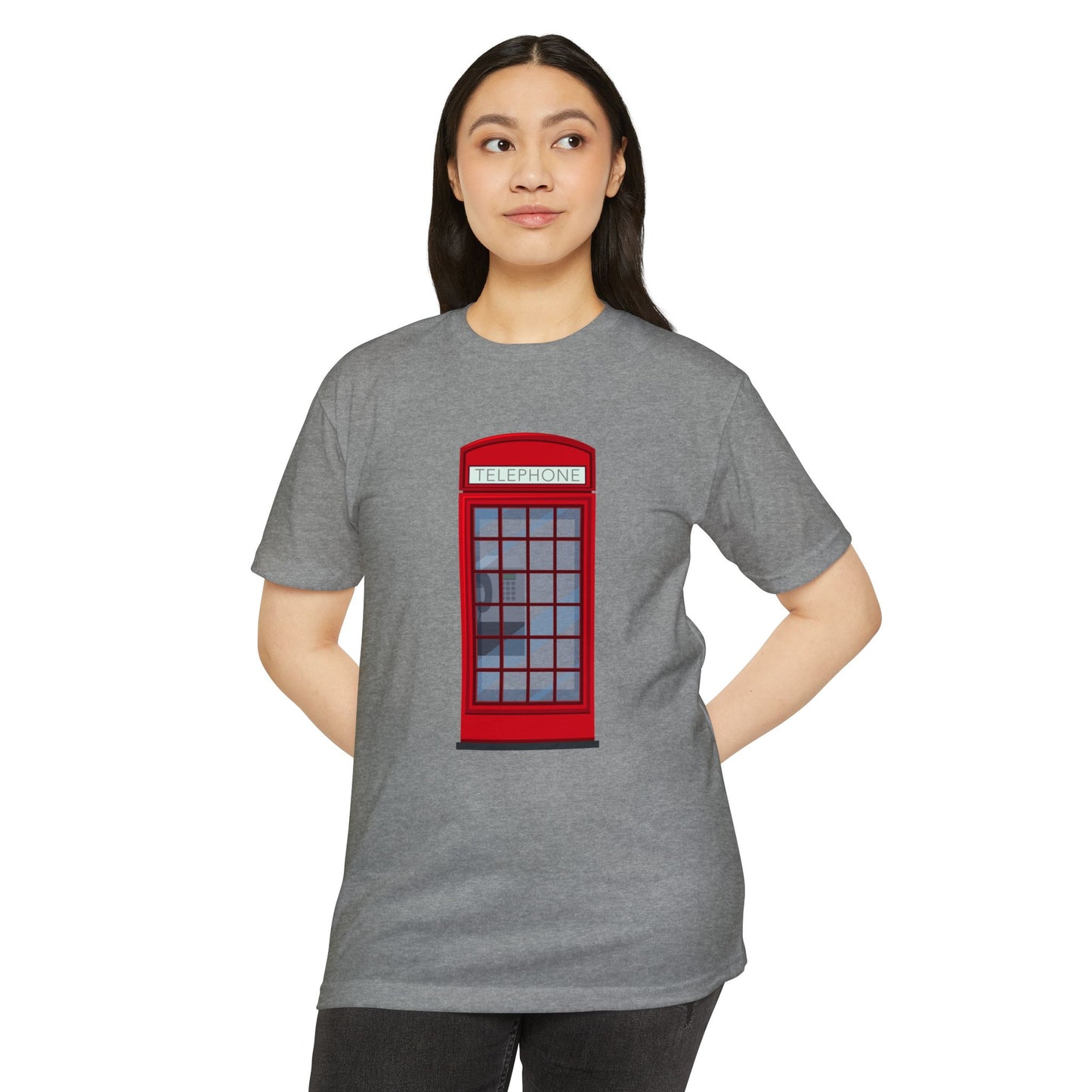 Unisex CVC Jersey T-shirt - Classic Red Phone Box Design