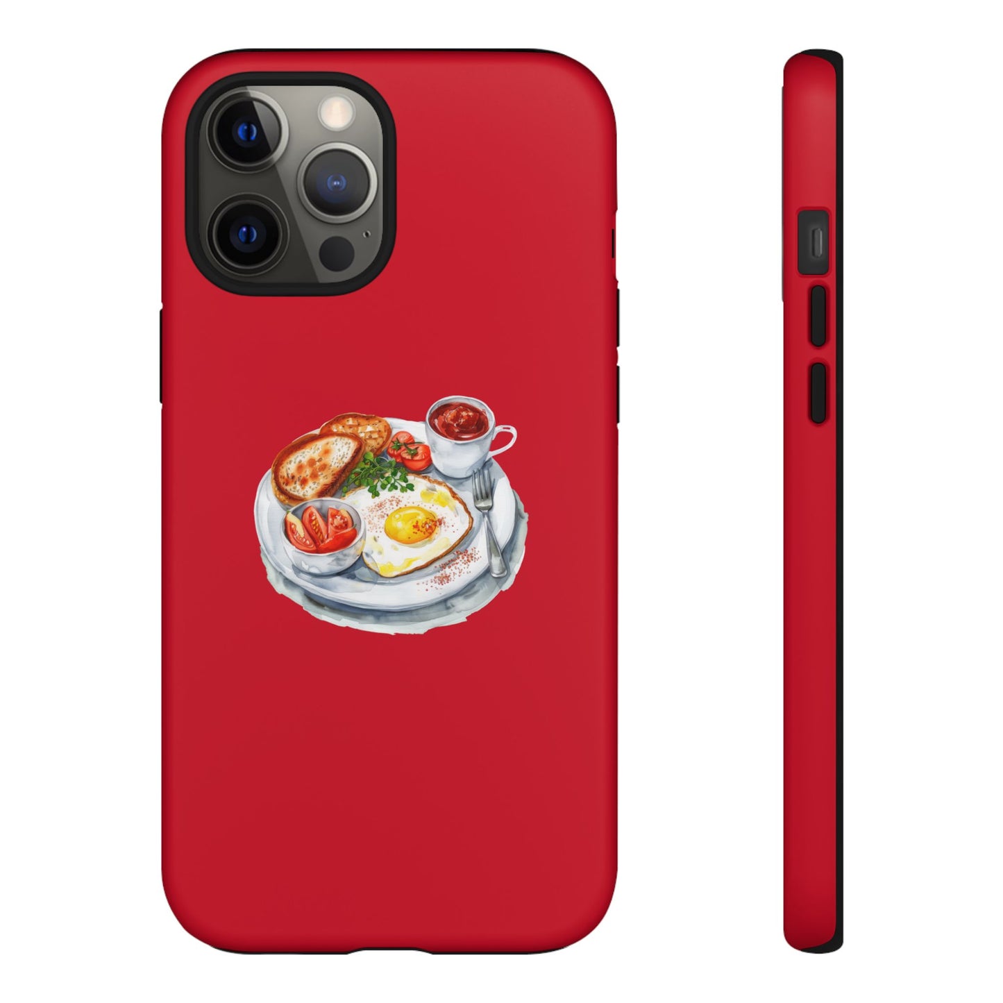 Breakfast-Inspired Phone Case, Tough Phone Covers, Foodie Gifts, Unique Accessories, Cute Kitchen Decor, Red Phone Case
