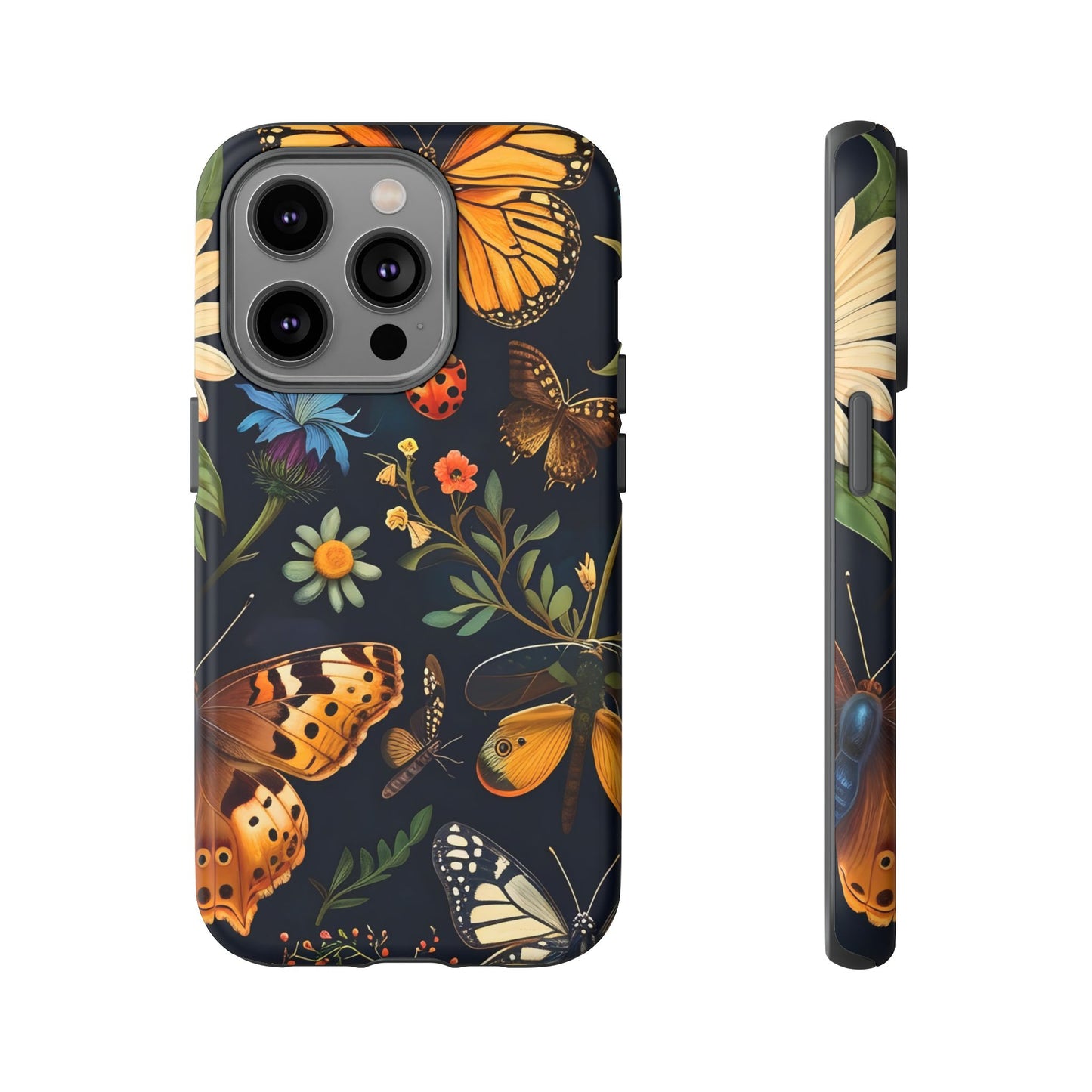 Nature-Inspired Phone Case | Floral Butterfly Design, Tough Phone Cover, Gift for Nature Lovers, Cute Butterfly Case, Home Decor