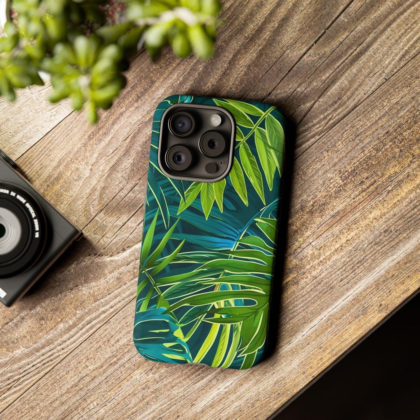 Tropical Phone Case - Durable Green Leaf Design, Eco-Friendly Gift, Trendy Accessory, Nature Lover's Case, Summer Vibes