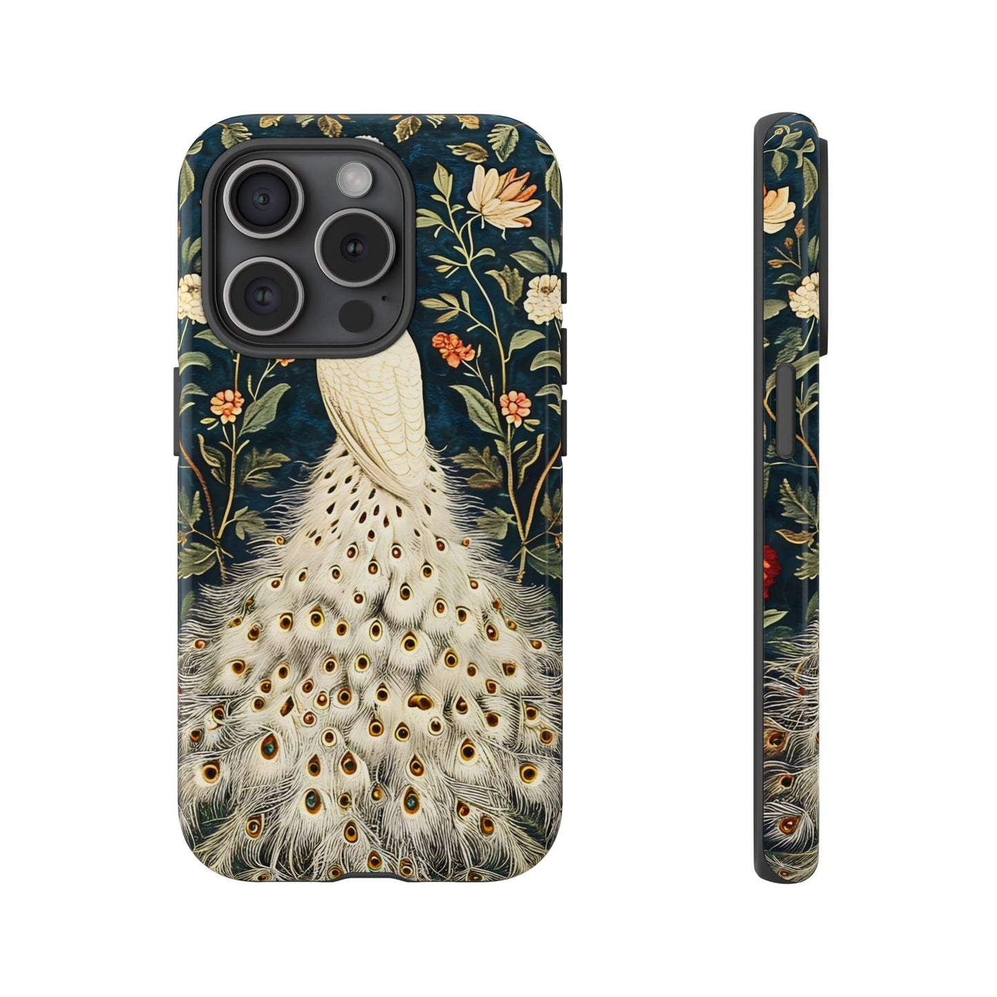 Elegant Peacock Phone Case, Floral Phone Cover, Tough Cases, Stylish Tech Gift, Nature Lover Accessory, Birthday Gift
