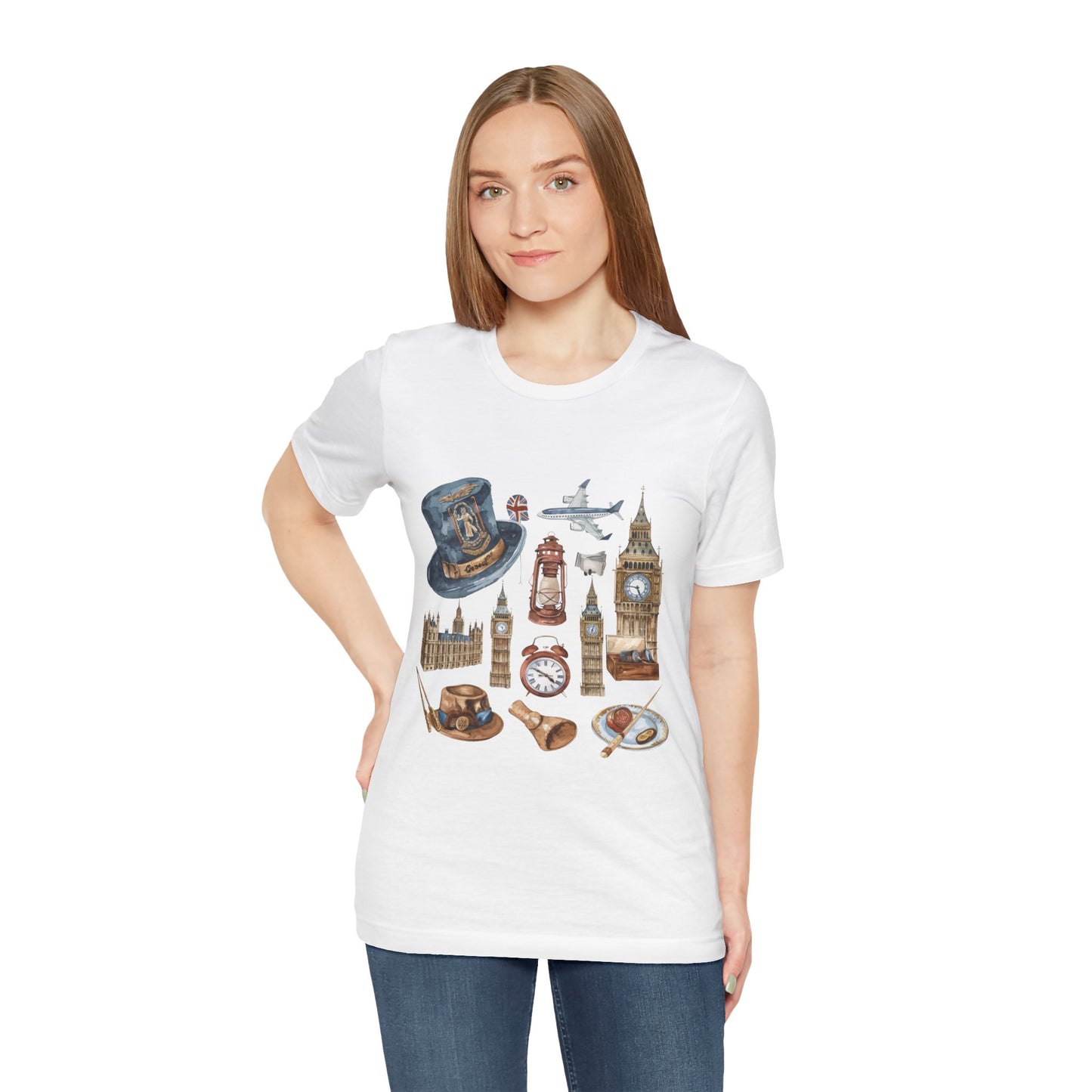 Unisex Jersey Short Sleeve Tee - Nostalgic England: Vintage Symbols & Icons