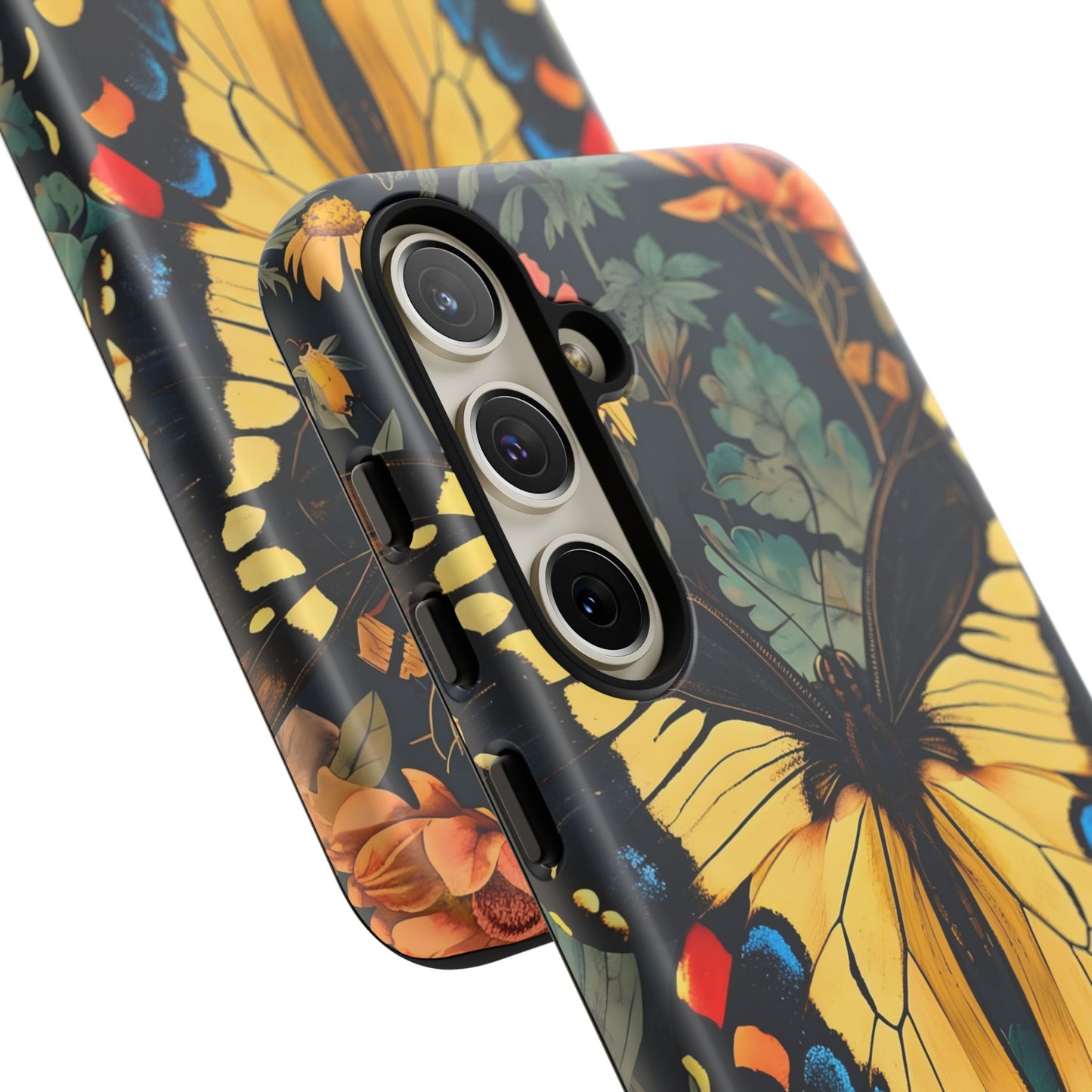 Butterfly Floral Phone Case, Art-inspire Tough Case, Gift for Nature Lovers, Butterfly Pattern Cover, Eco-Friendly Mobile Accessory