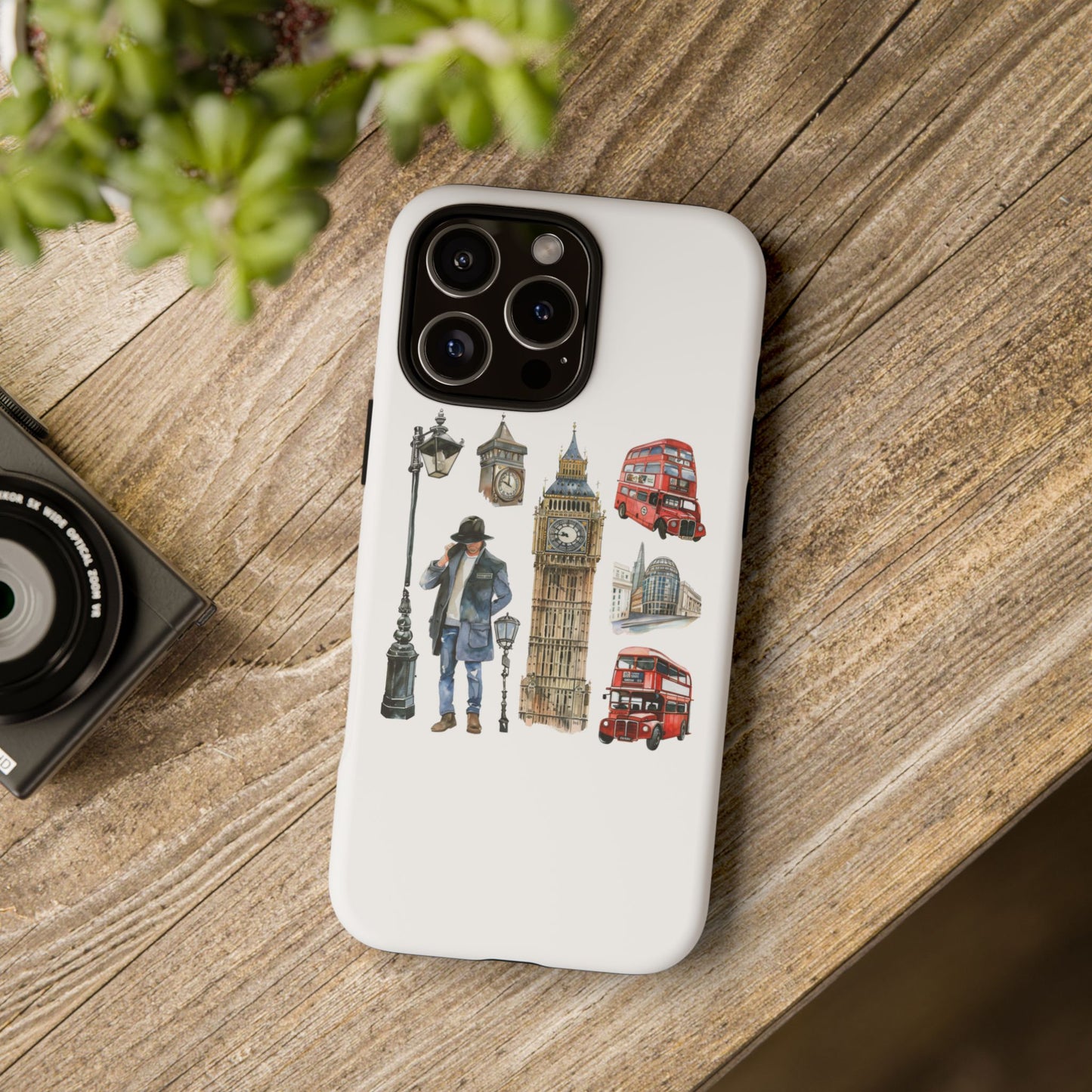 London Iconic Design Phone Case, Tough Cases, Gift for Travelers, London Souvenir, London Icons, Red Bus Phone Case