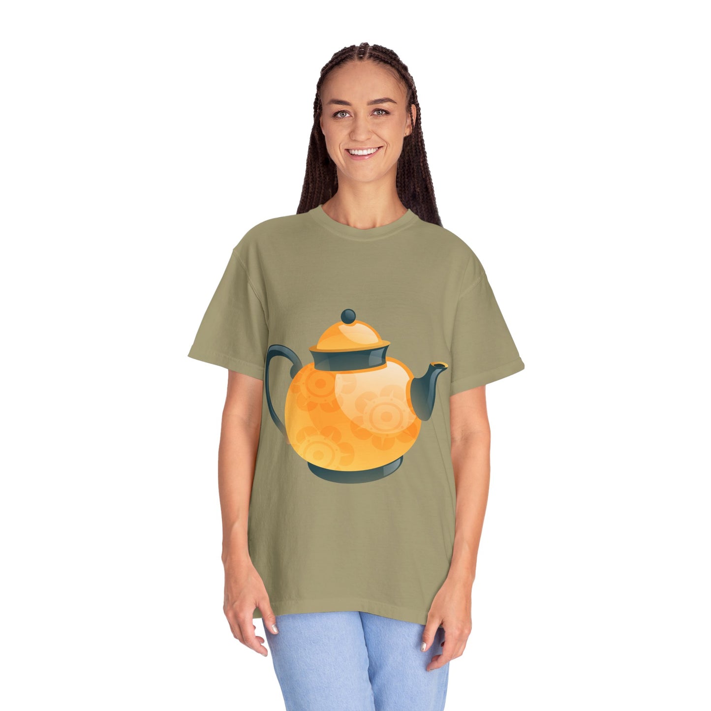 Unisex Garment-Dyed T-shirt - Classic British Tea Kettle - Timeless Elegance in Tea Time
