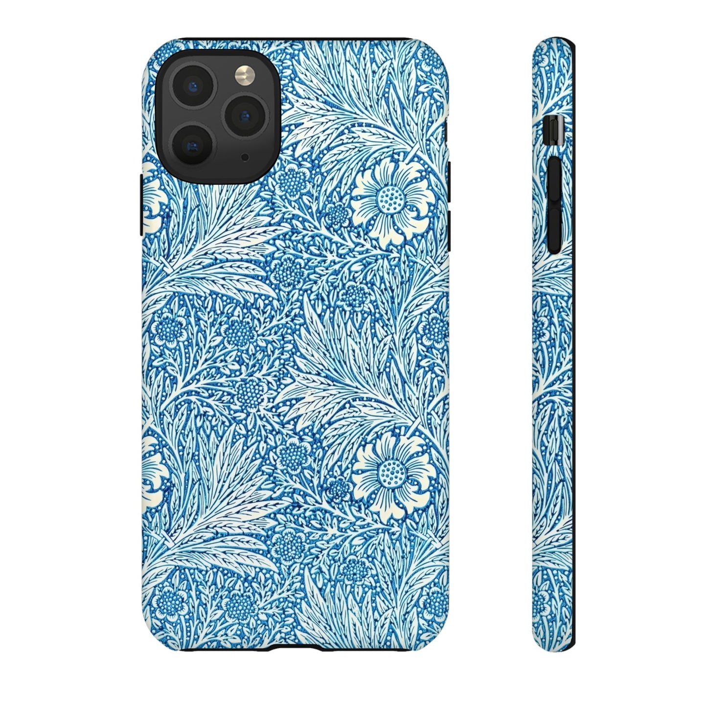 Stylish Phone Case, Tough Floral Phone Cover, Fashionable Tech Accessory, Gift for Her, Blue Flower Design