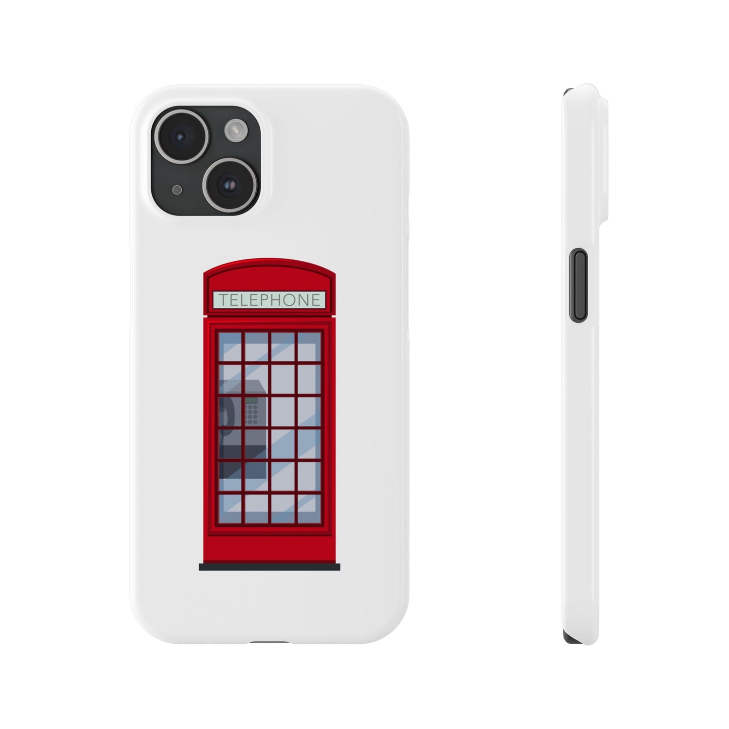 British Phone Booth Slim Phone Cases, Retro Phone Case for Travelers, Cool Cellphone Accessory, Gift for Brits, London Theme Tech Gear