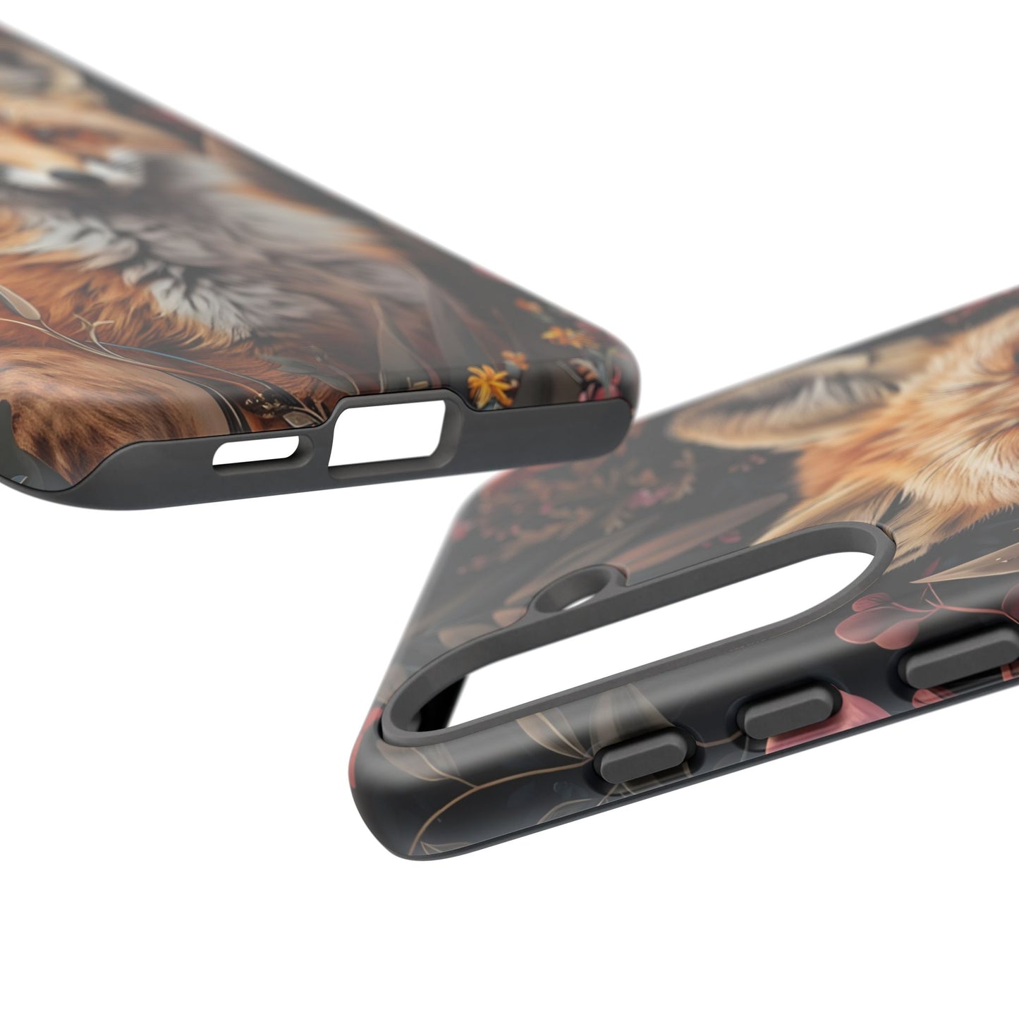 Fox Floral Phone Case, Tough Cases for Animal Lovers, Nature Themed Gift, Cute Phone Cover, Wild Fox Protector