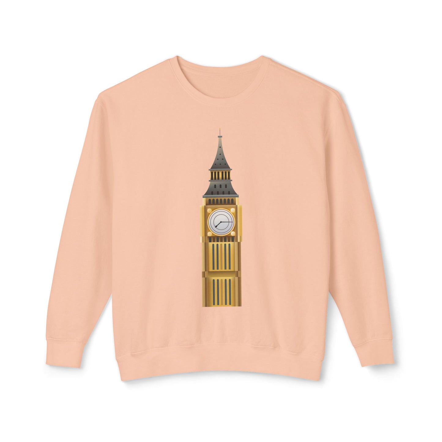 Unisex Lightweight Crewneck Sweatshirt - Iconic Big Ben Clock Tower Design