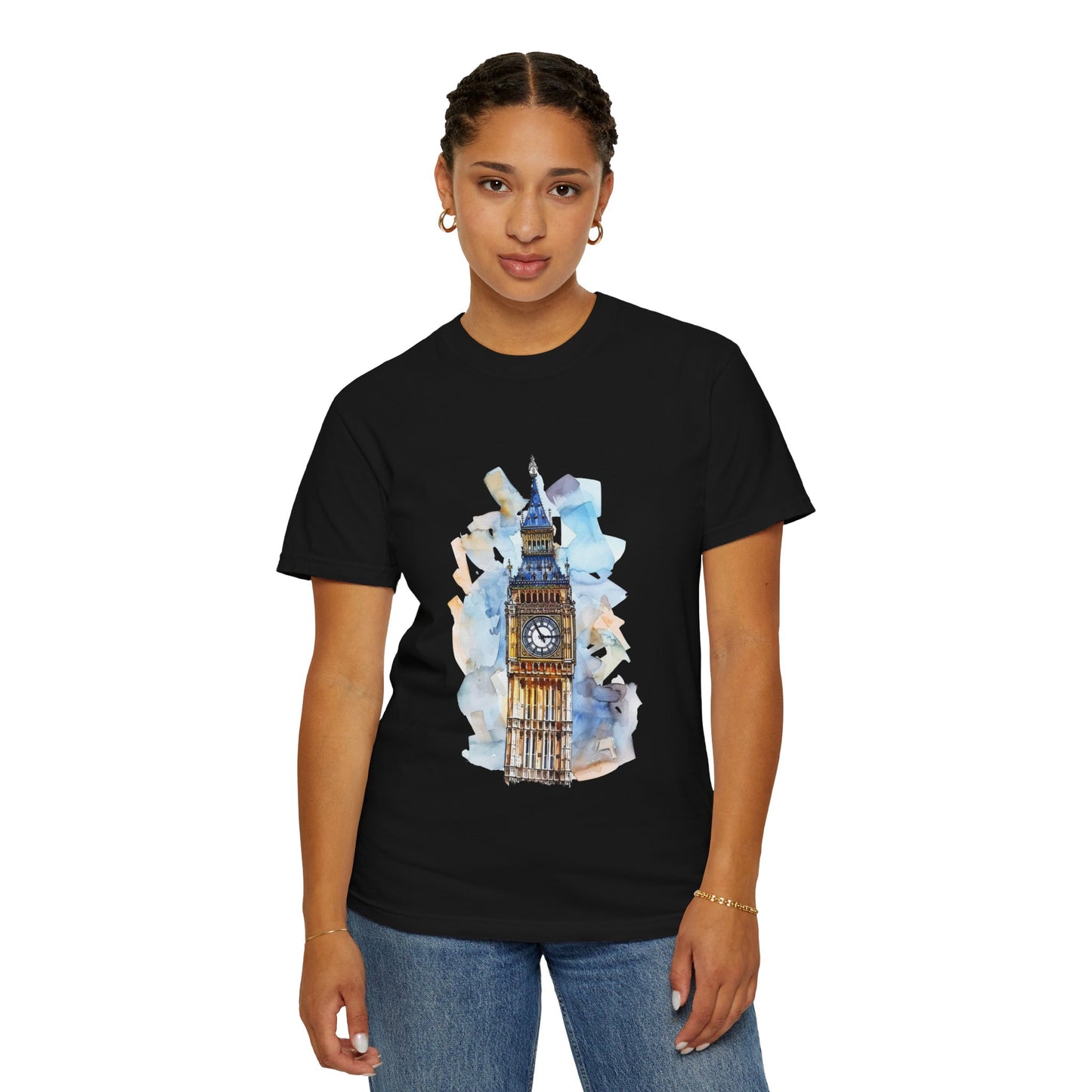Unisex Garment-Dyed T-shirt - Iconic Big Ben Clock Tower Design