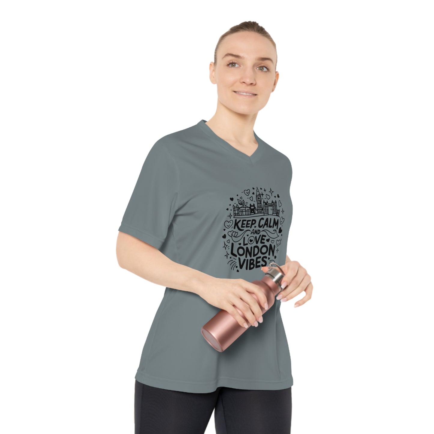 Women's Performance V-Neck T-Shirt - Keep calm and love London vibes