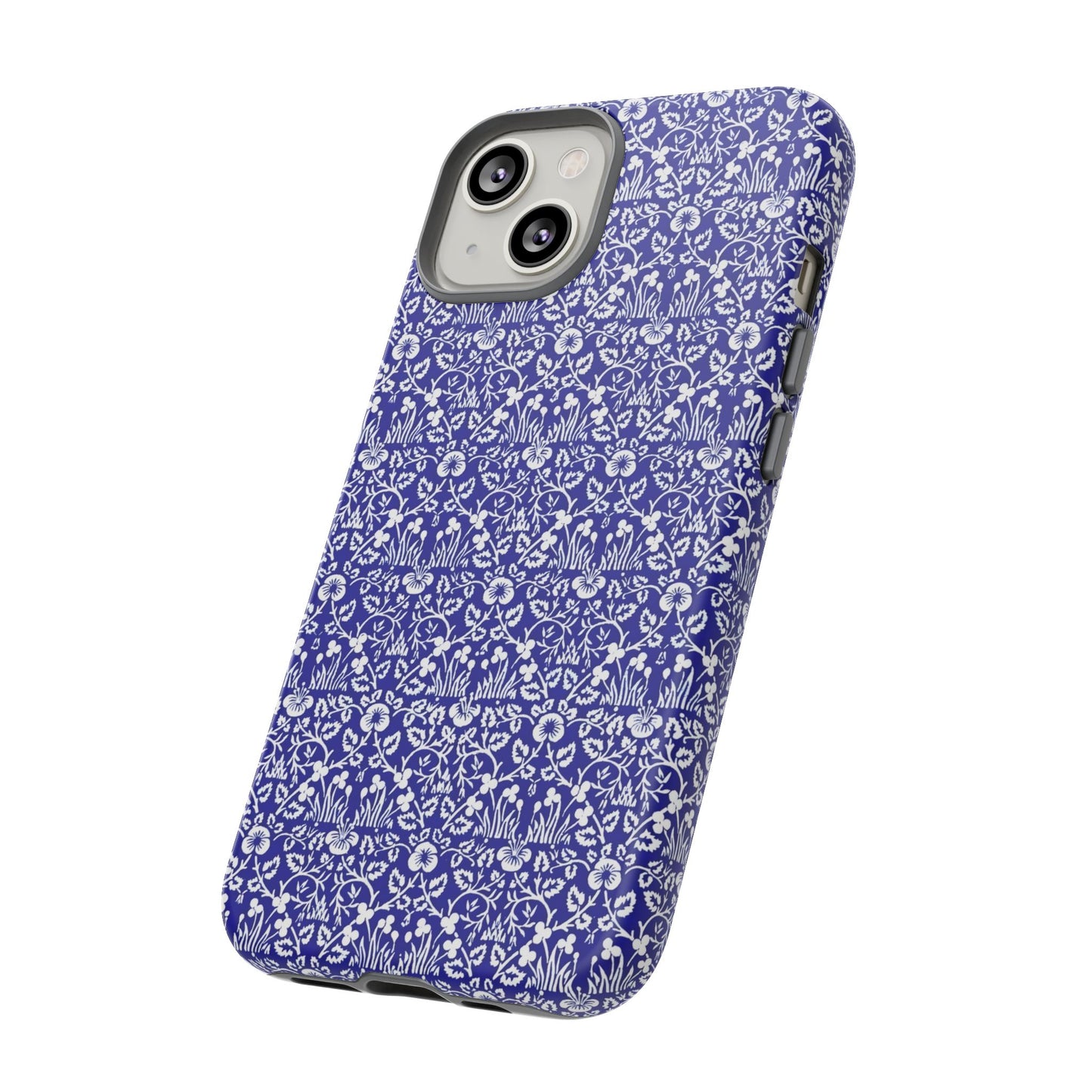 Elegant Floral Phone Case - Tough Cases, Blue Floral Design, Stylish Phone Accessory, Unique Gift, Modern Tech Protection