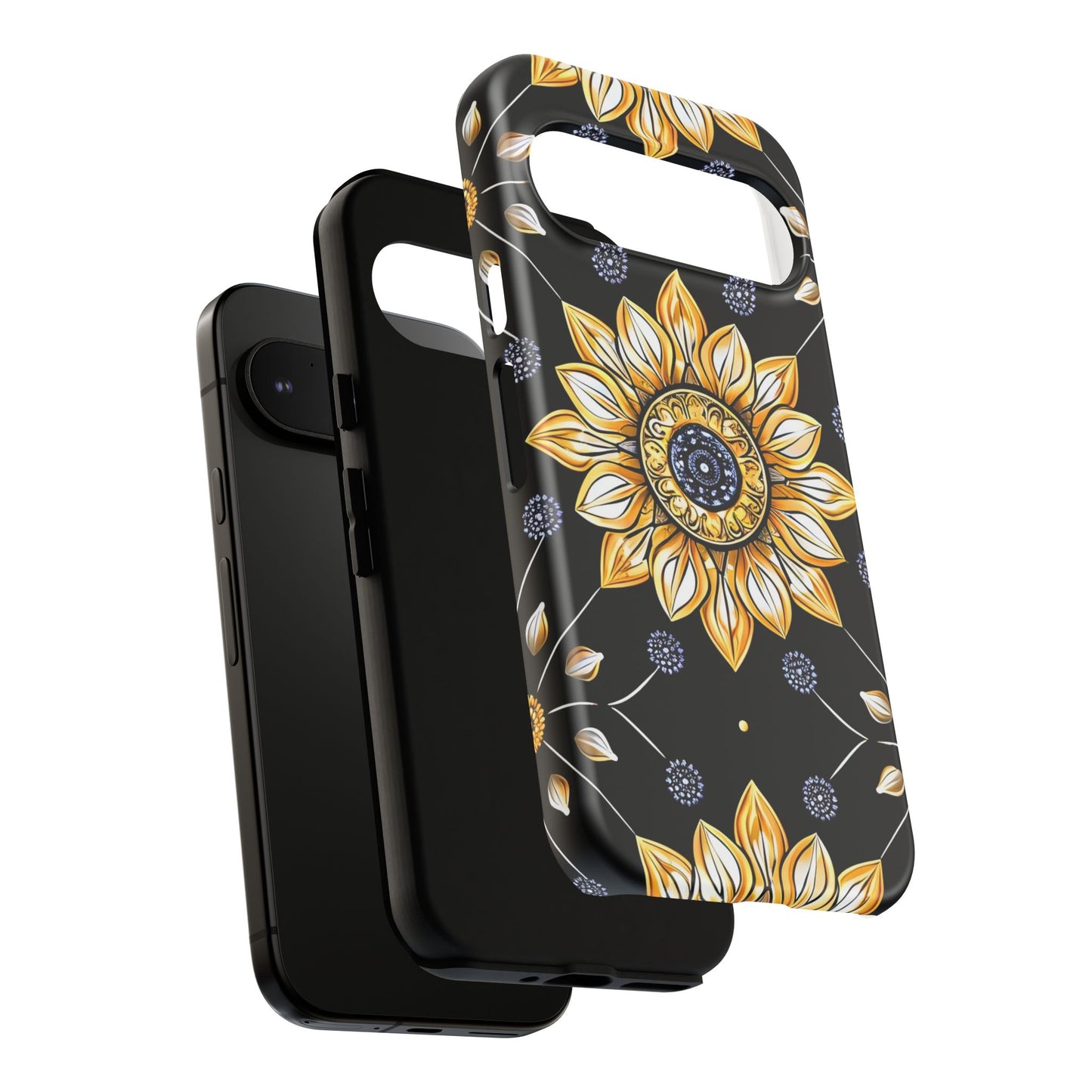 Floral Phone Case with Mandala Design, Tough Cases for iPhone & Samsung, Boho Style, Gift for Her, Unique Accessories