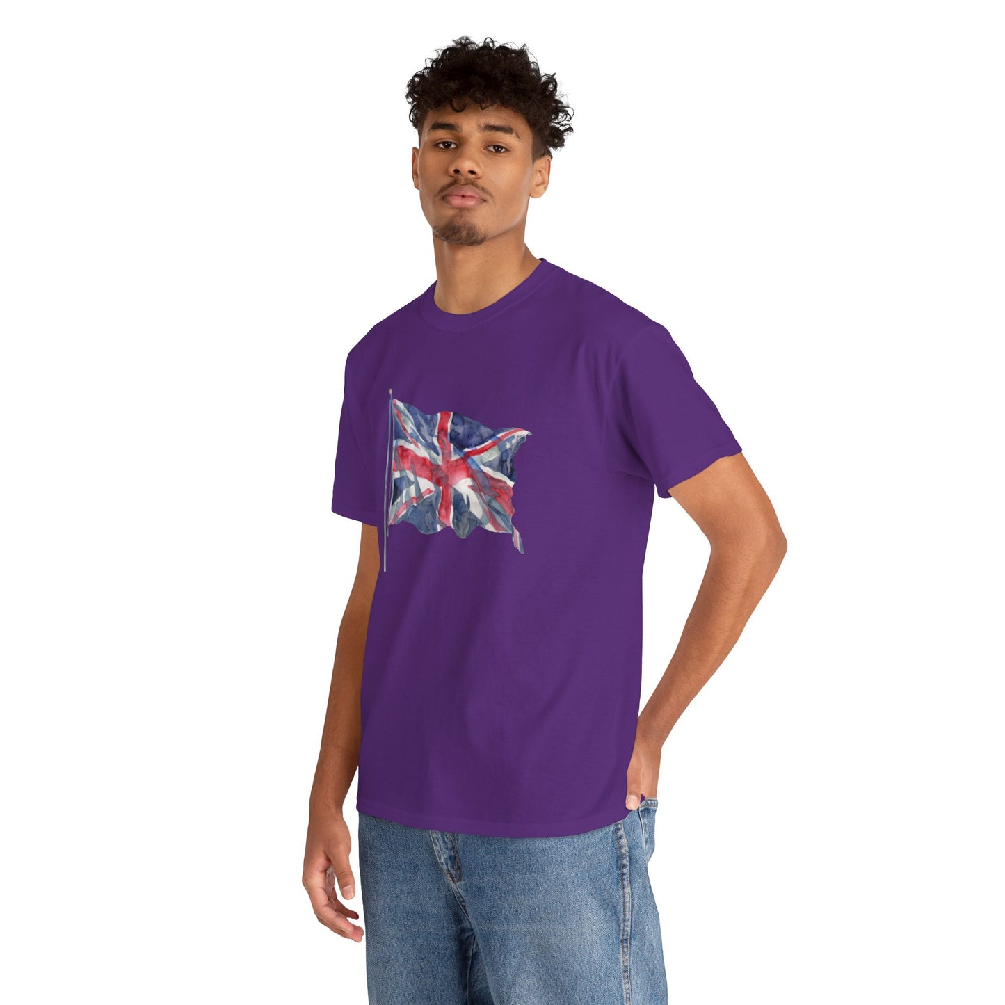 Unisex Heavy Cotton T-Shirt - Iconic British Flag: Union Jack Art