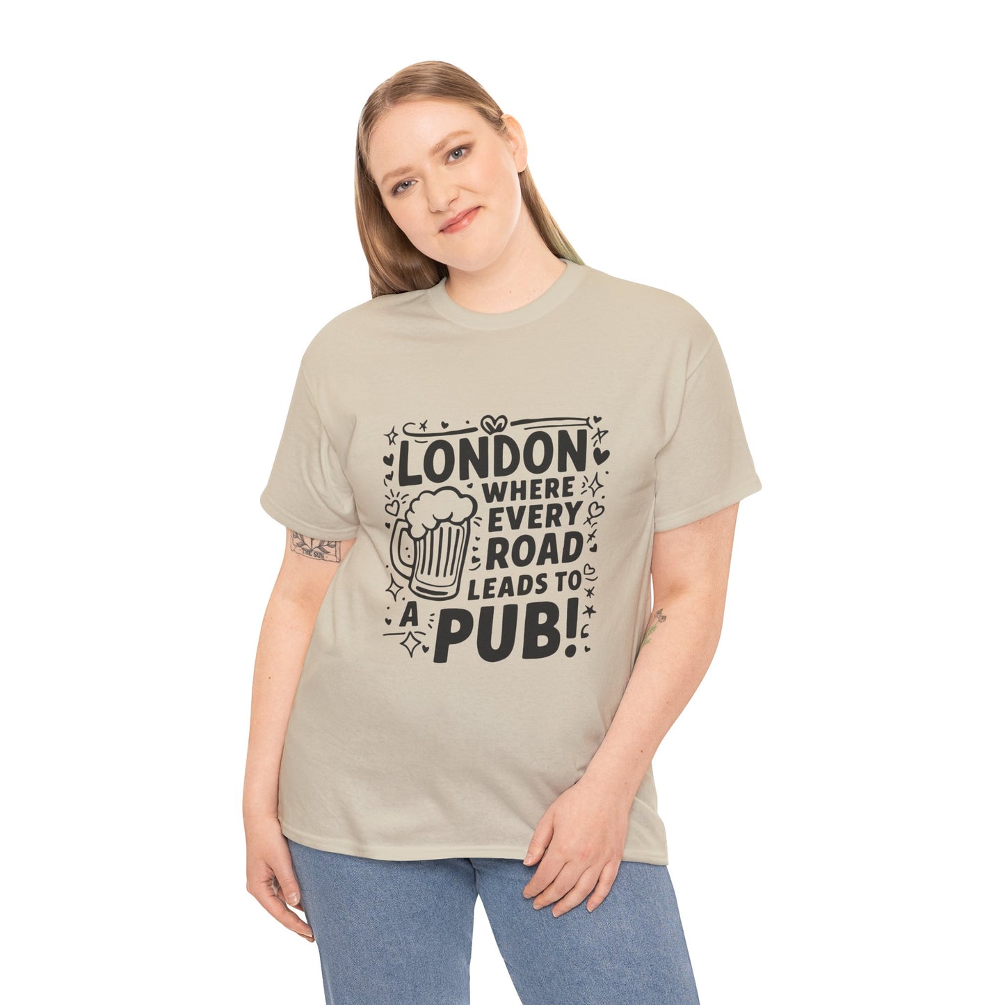 Unisex Heavy Cotton Tee - London's Pub Leading Roads