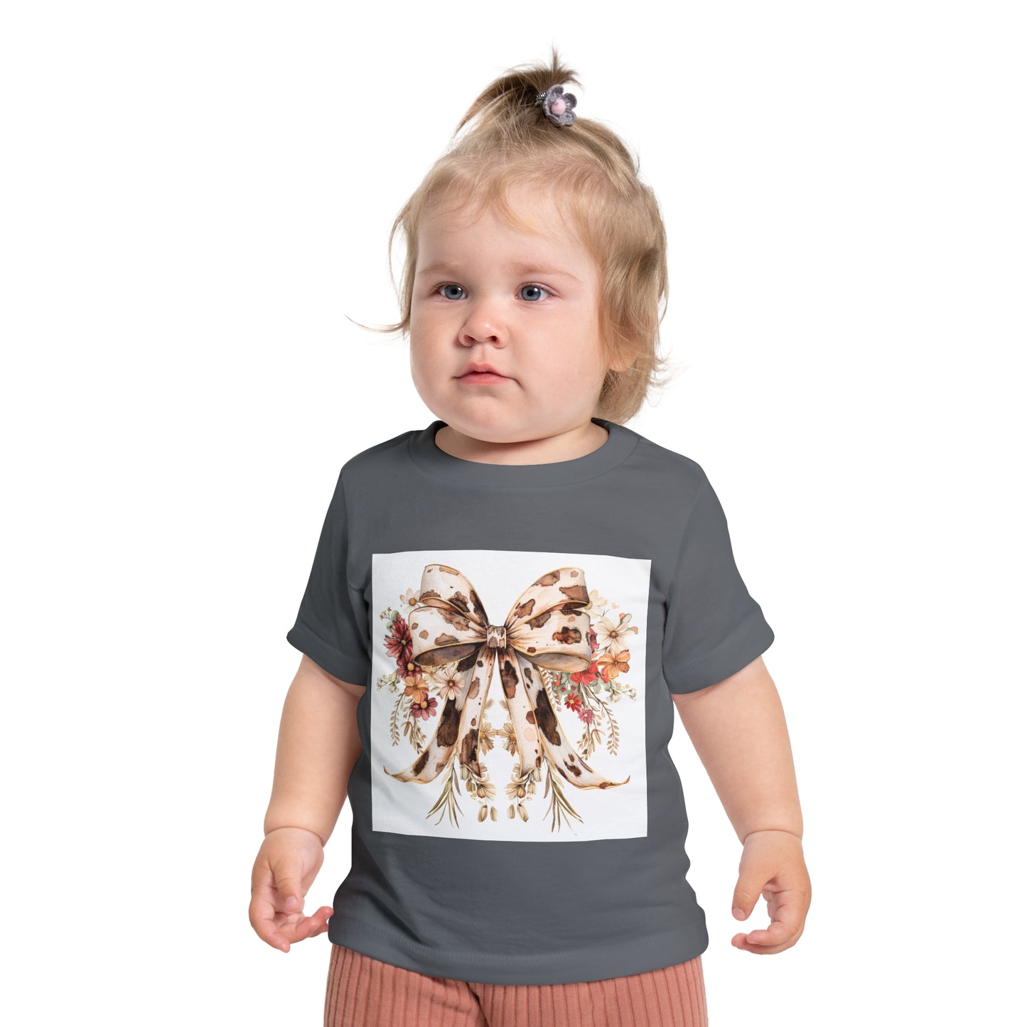 Floral Bow Baby T-Shirt - Cute Kids Apparel for Celebrations & Special Occasions