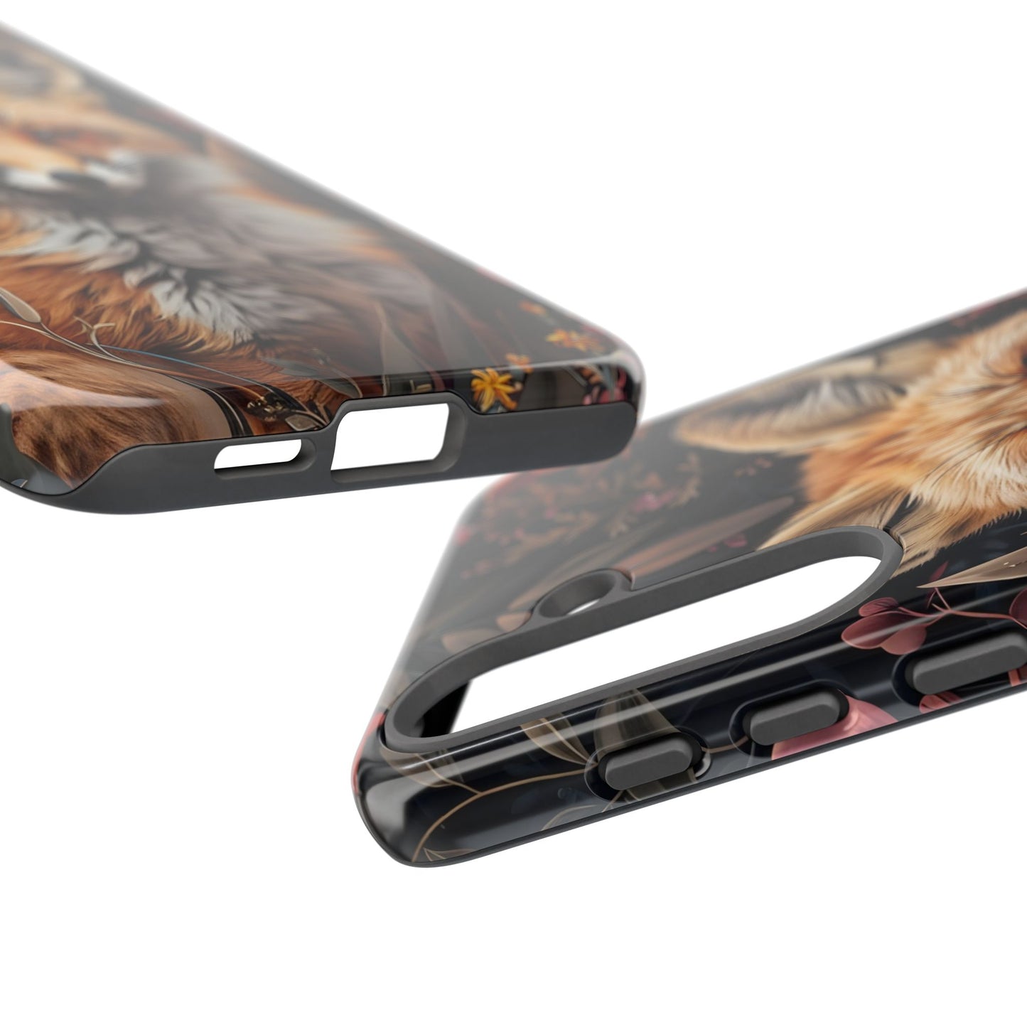 Fox Floral Phone Case, Tough Cases for Animal Lovers, Nature Themed Gift, Cute Phone Cover, Wild Fox Protector
