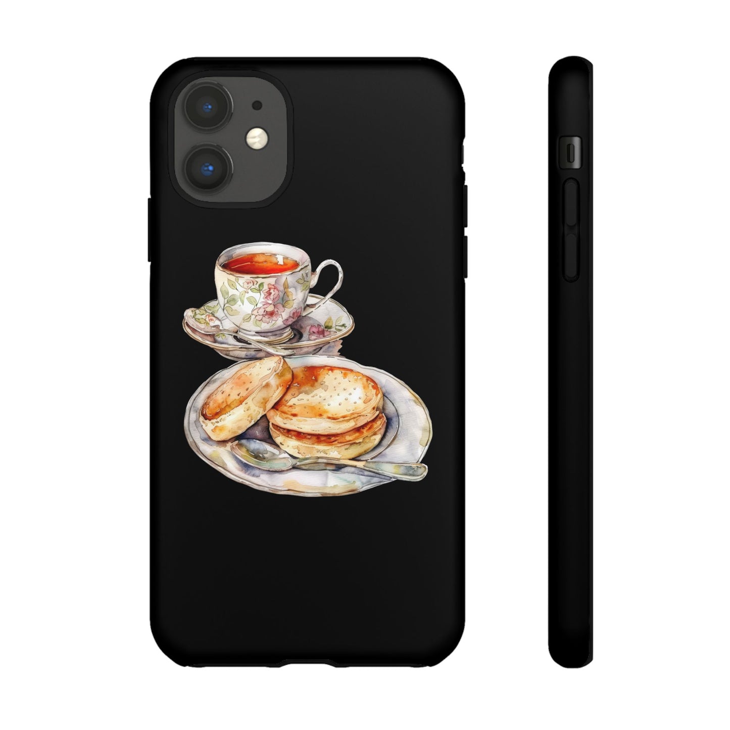 Tea Time Phone Case with Cookies Design, Cute Phone Cover, Gift for Tea Lovers, Kitchen Decor, Whimsical Style
