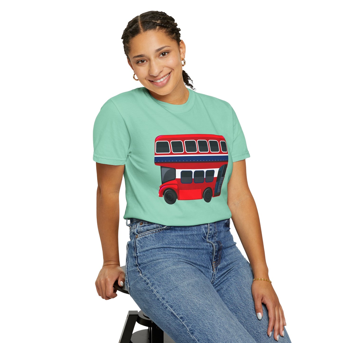 Unisex Garment-Dyed T-shirt - All Aboard! The Classic London Double-Decker