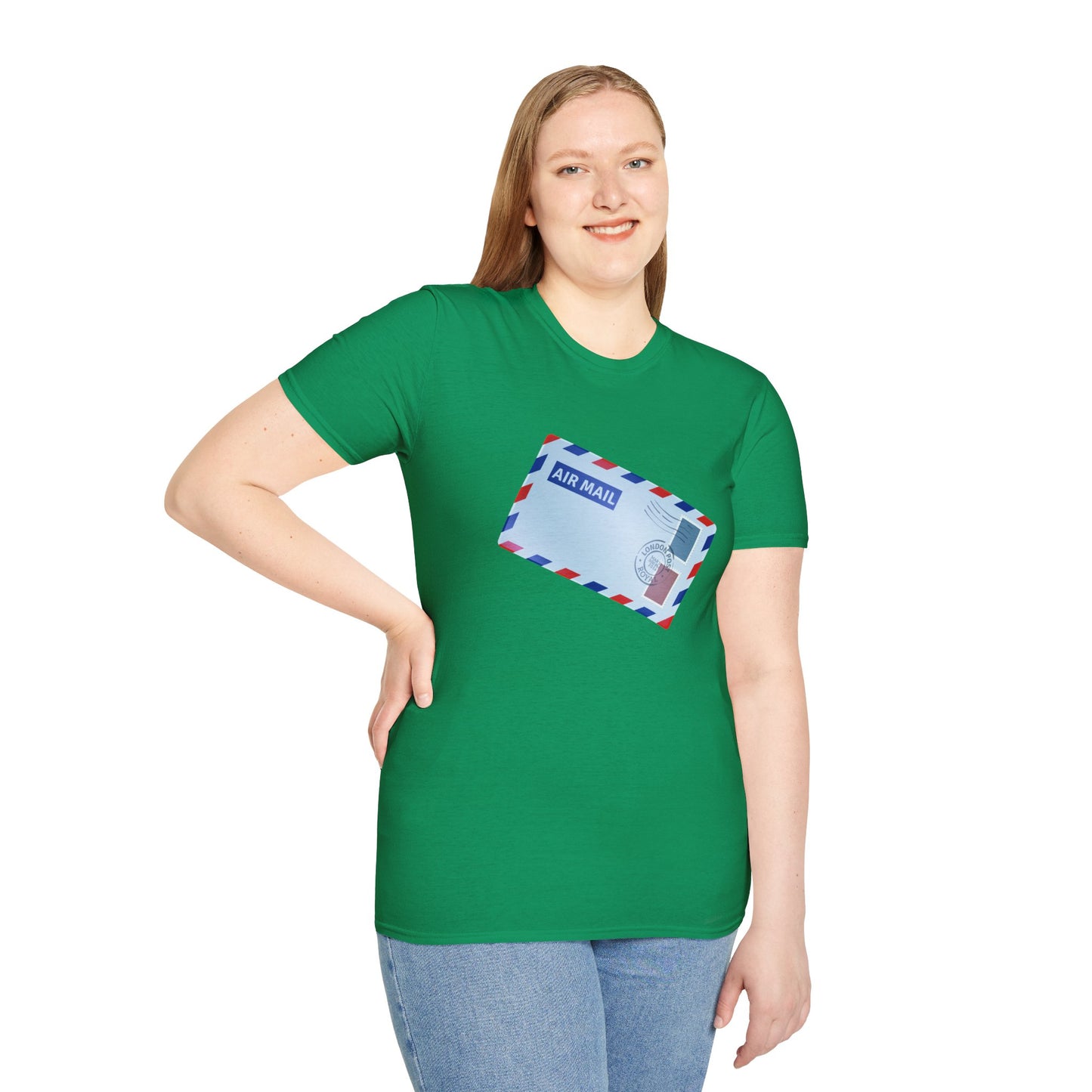 Unisex Softstyle T-Shirt - Vintage British Air Mail - Classic Postal Design
