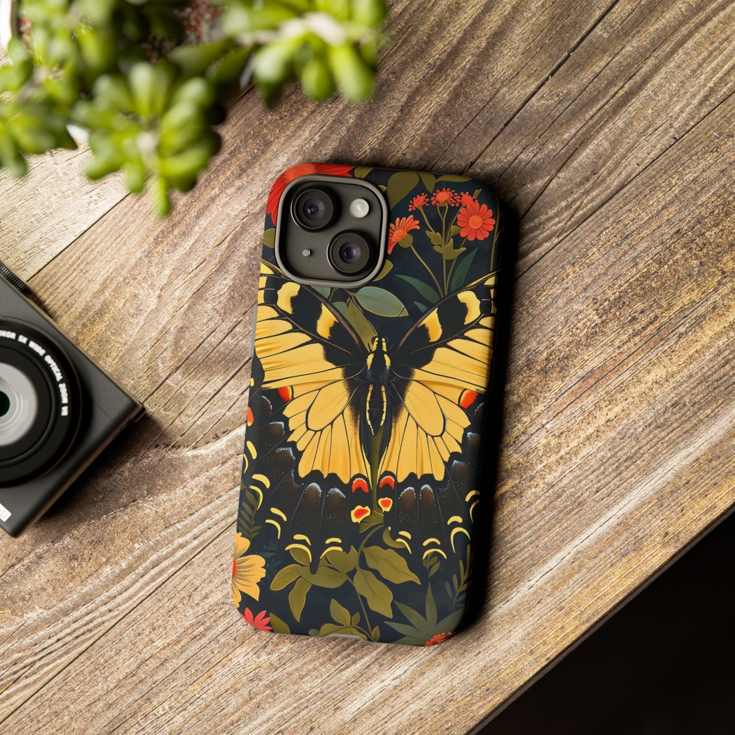 Butterfly Floral Phone Case, Tough Cases with Vibrant Design, Protective Cover for Nature Lovers, Gift for Her