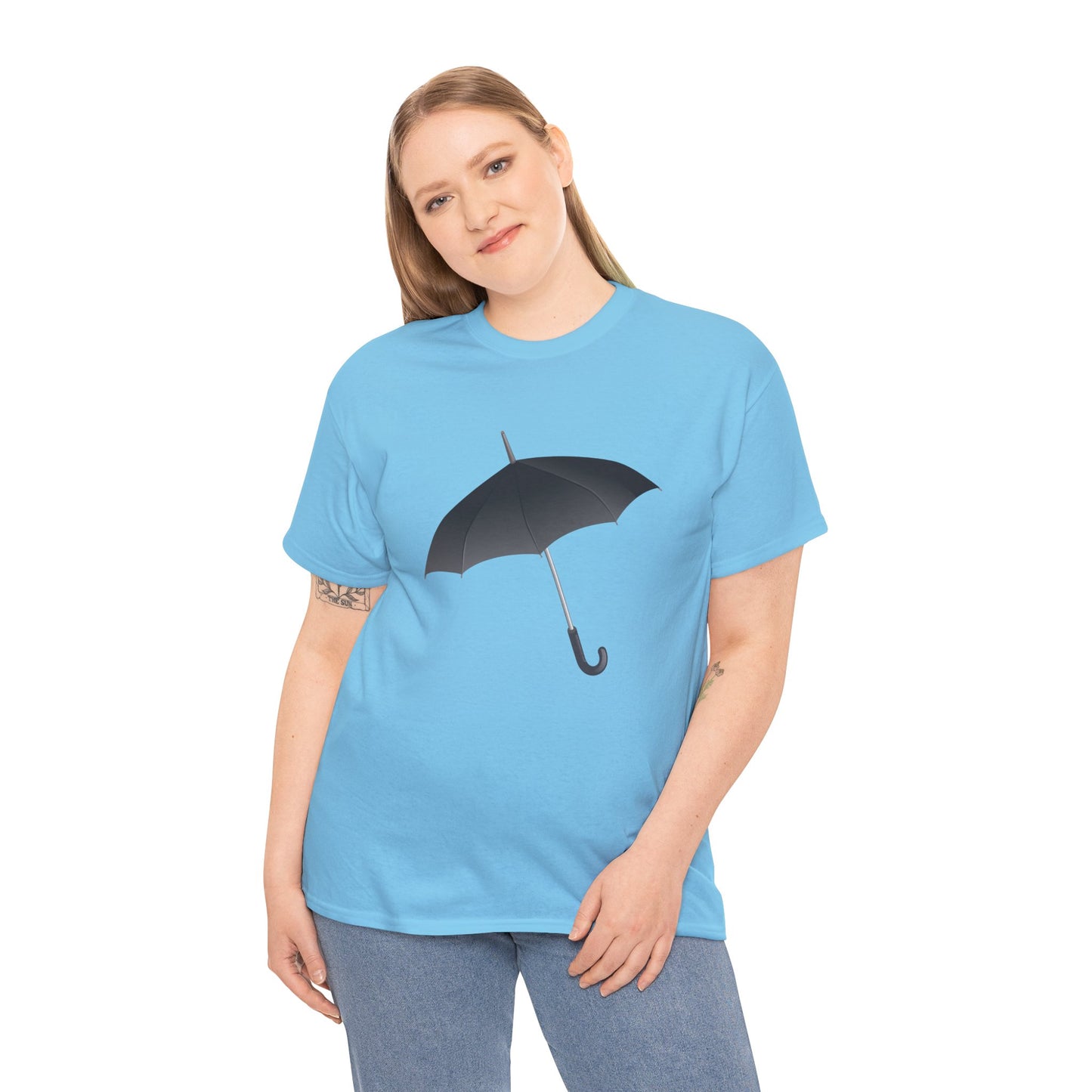 Unisex Heavy Cotton Tee - Regal Royal Umbrella - Elegant and Majestic
