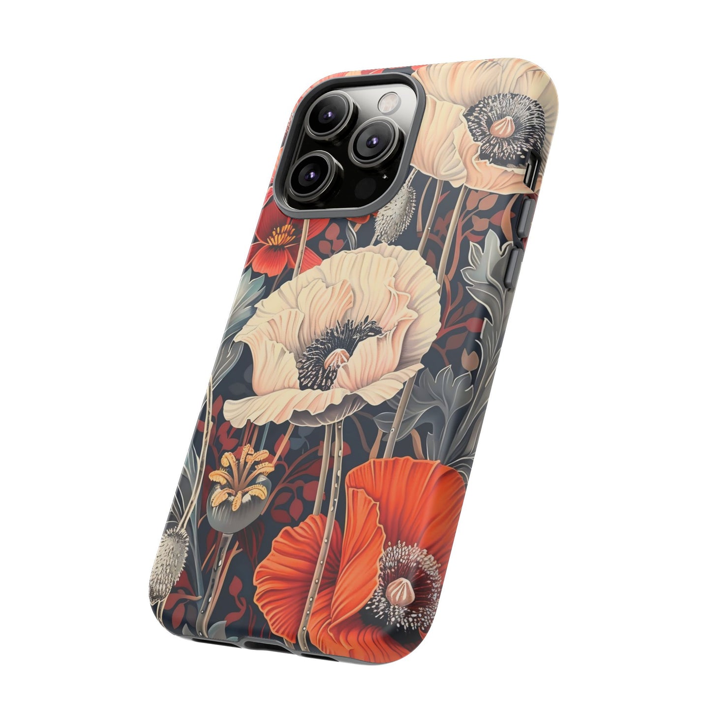 Floral iPhone Case, Tough Phone Cover, Artistic Protection, Flower Design, Unique Gift for Her, Phone Accessory, Trendy Tech
