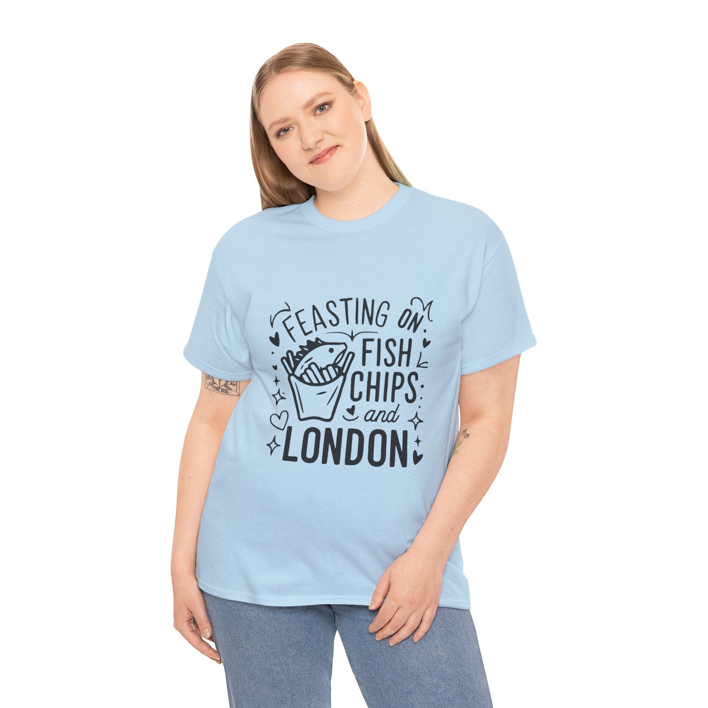 Unisex Heavy Cotton Tee - Fish Chips and London