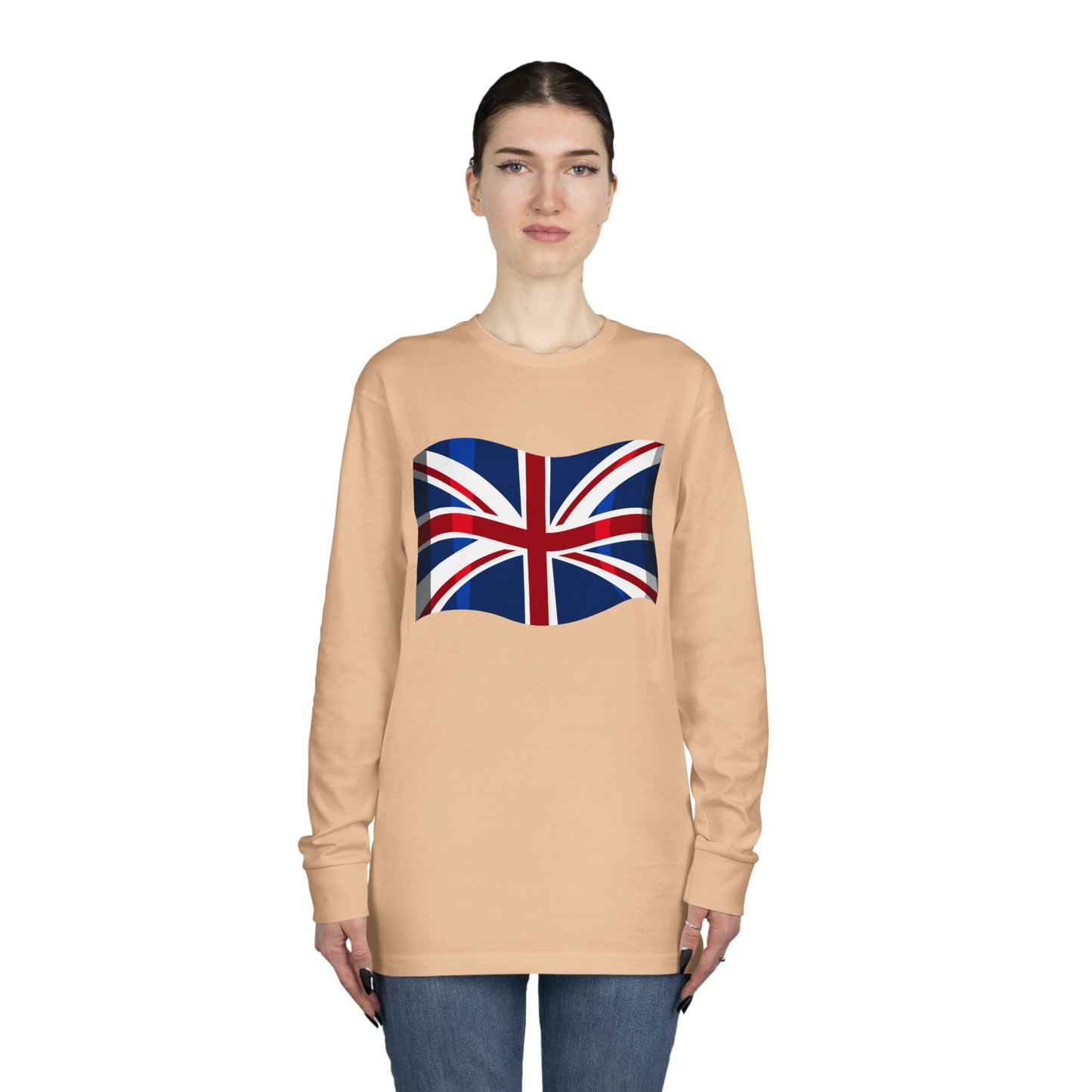 Long Sleeve Crewneck Tee - British Flag
