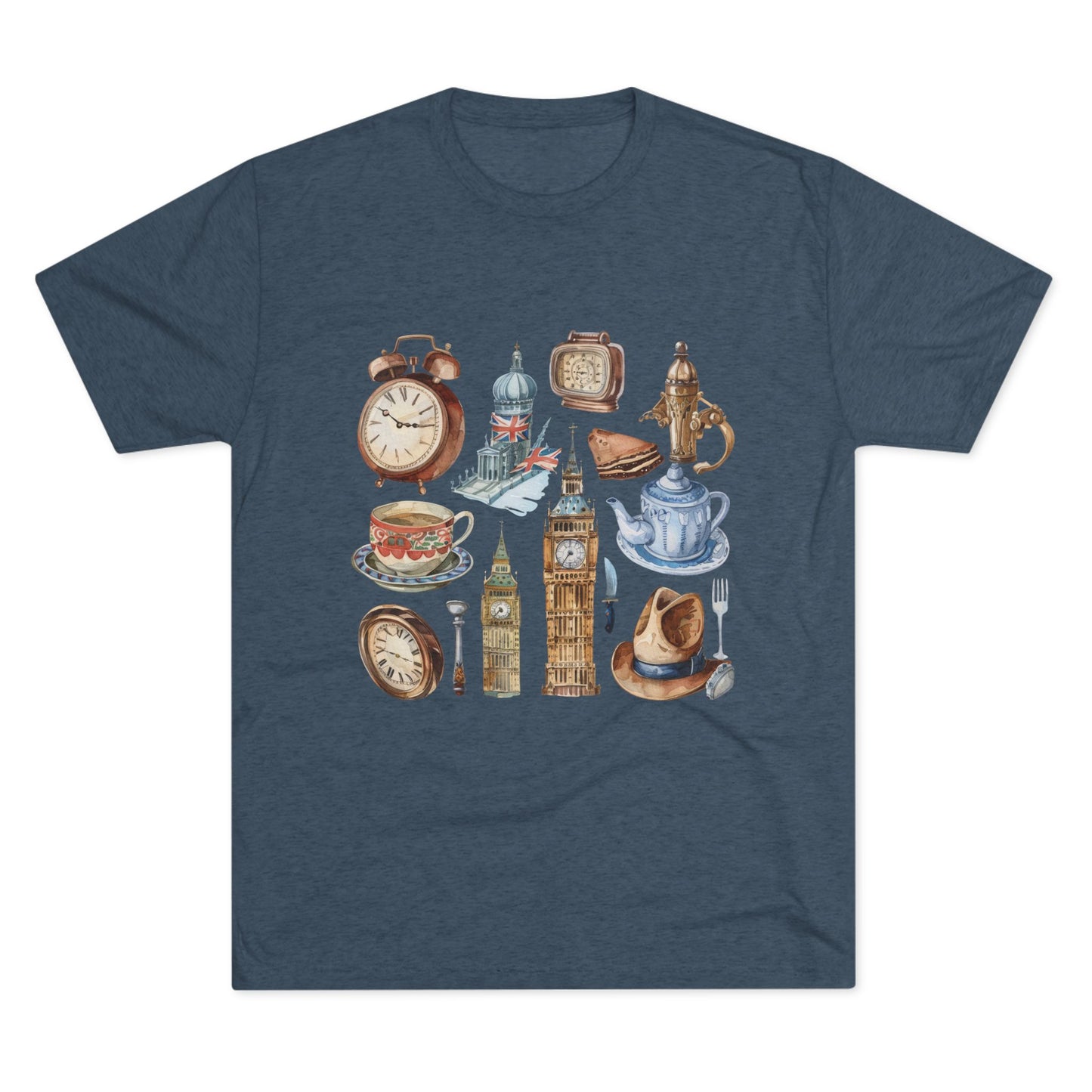 Vintage England Elegant Unisex Tri-Blend Crew Tee