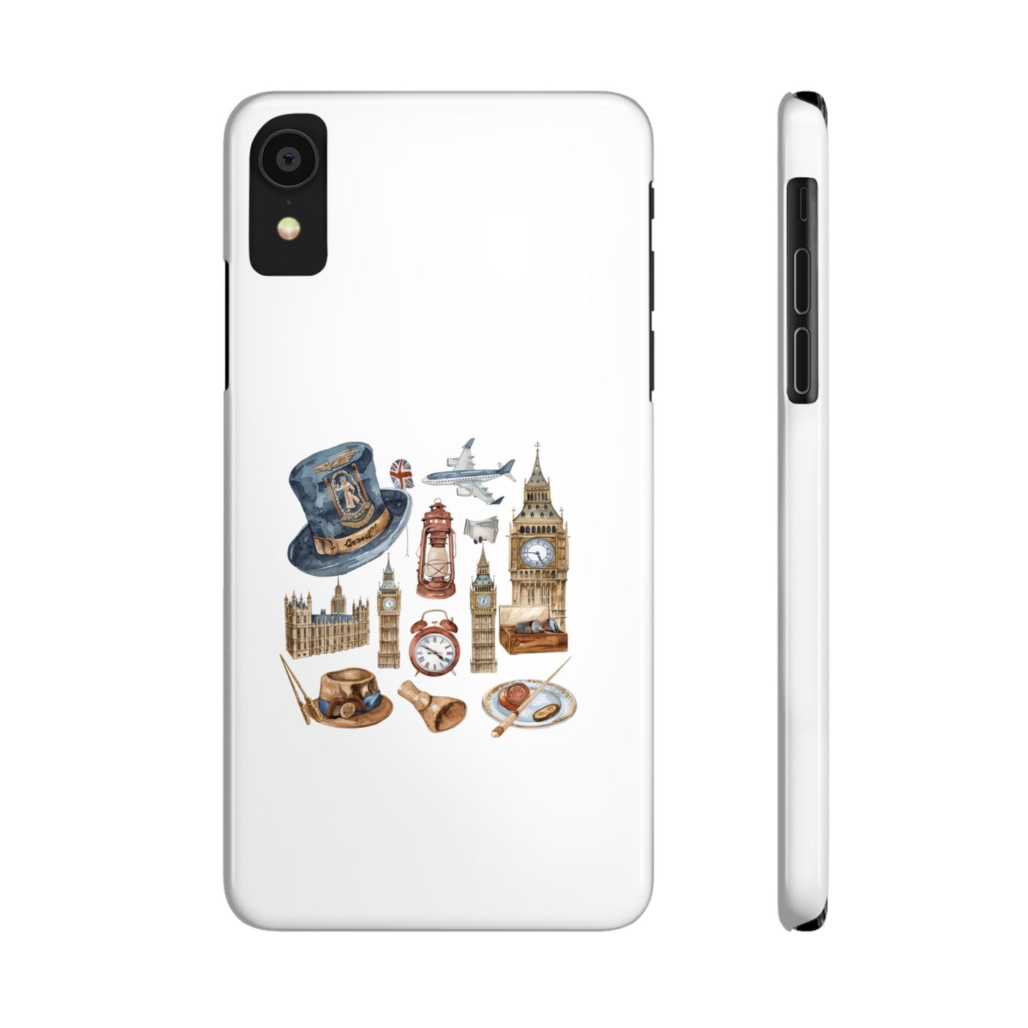 Vintage London-Inspired Slim Phone Cases, Trendy Protective Cover, Unique Gift, Travel Lovers, London Souvenir, Stylish Accessories