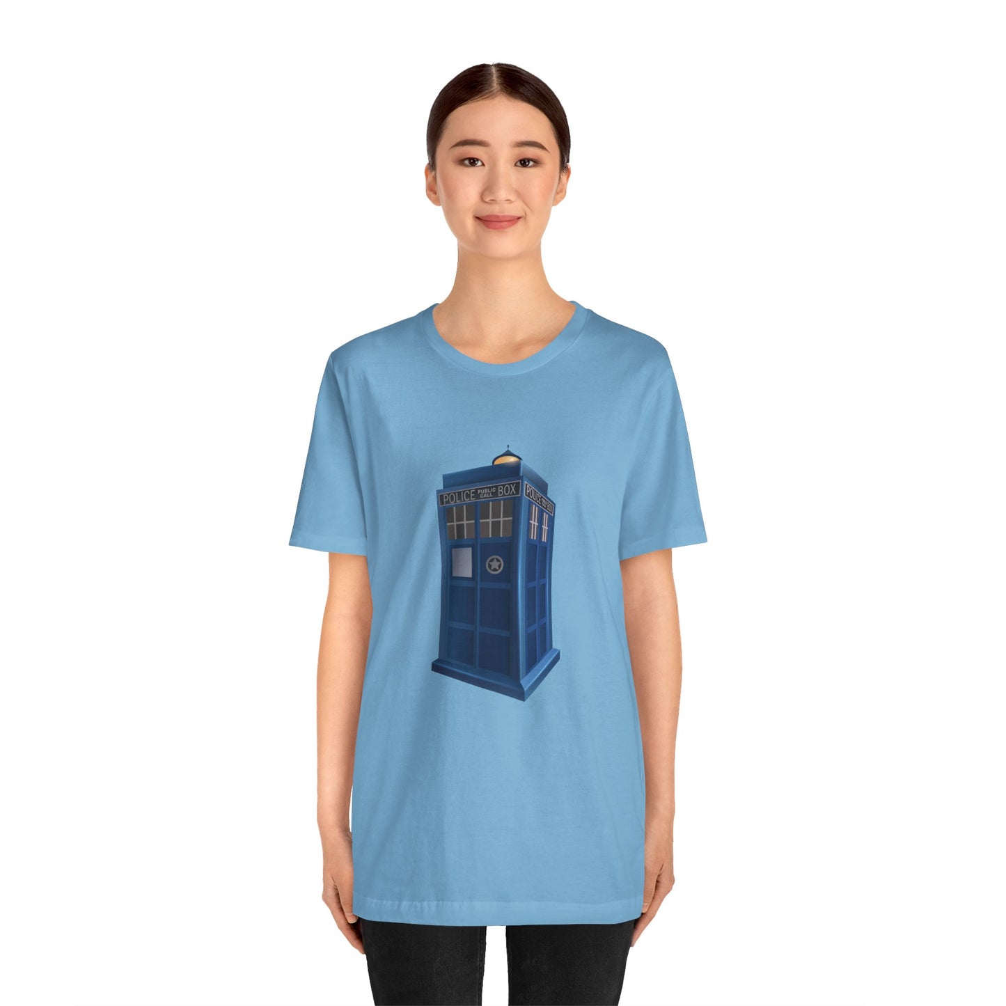 Unisex Jersey Short Sleeve Tee - British Police Public Call Box - Iconic TARDIS