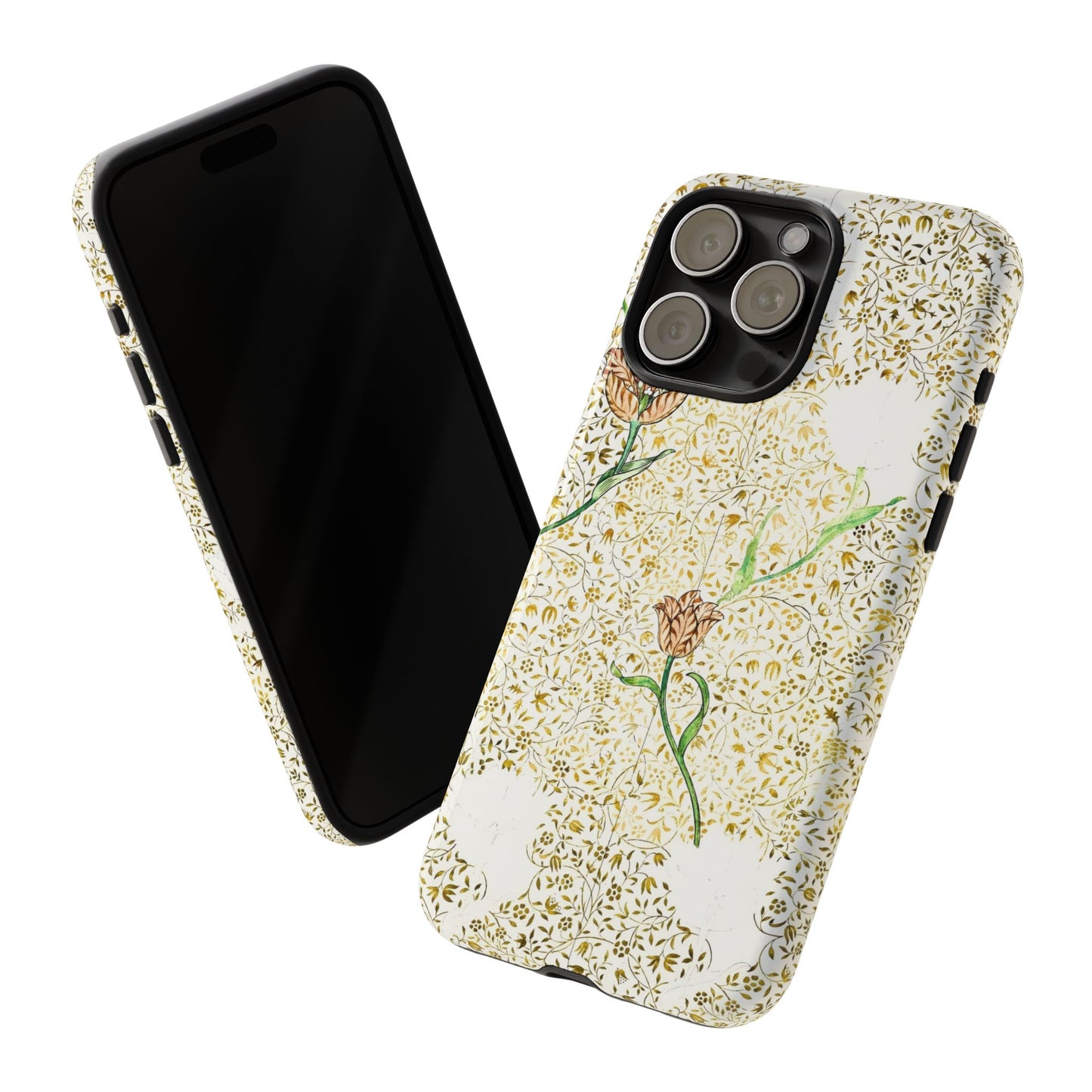 Elegant Floral Phone Case, Tough Cases for iPhone, Stylish Smartphone Cover, Protection with Floral Art, Unique Gift for Her