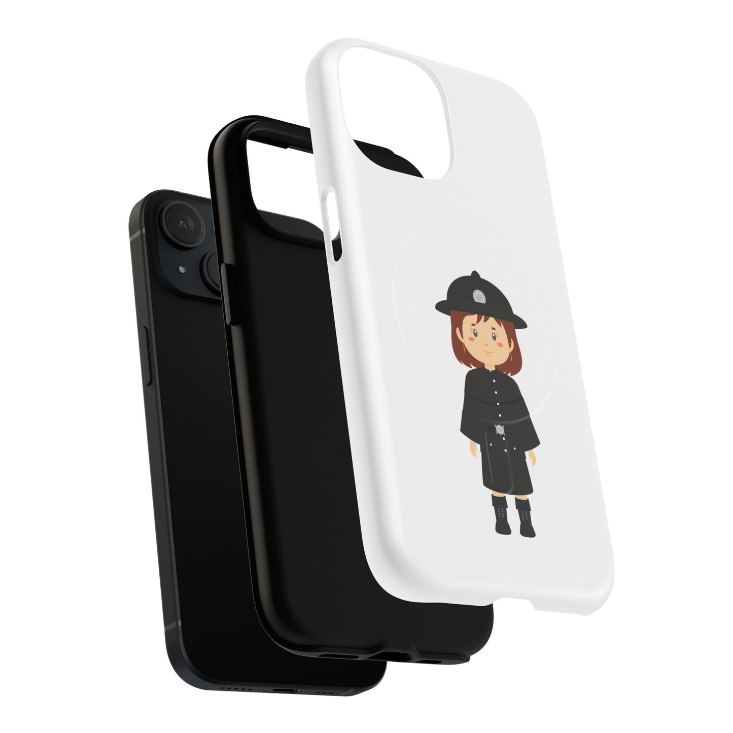 Cute Police Officer Phone Case, Tough Magnetic Case for Kids, Unique Gift for Law Enforcement Fans, Durable Mobile Cover