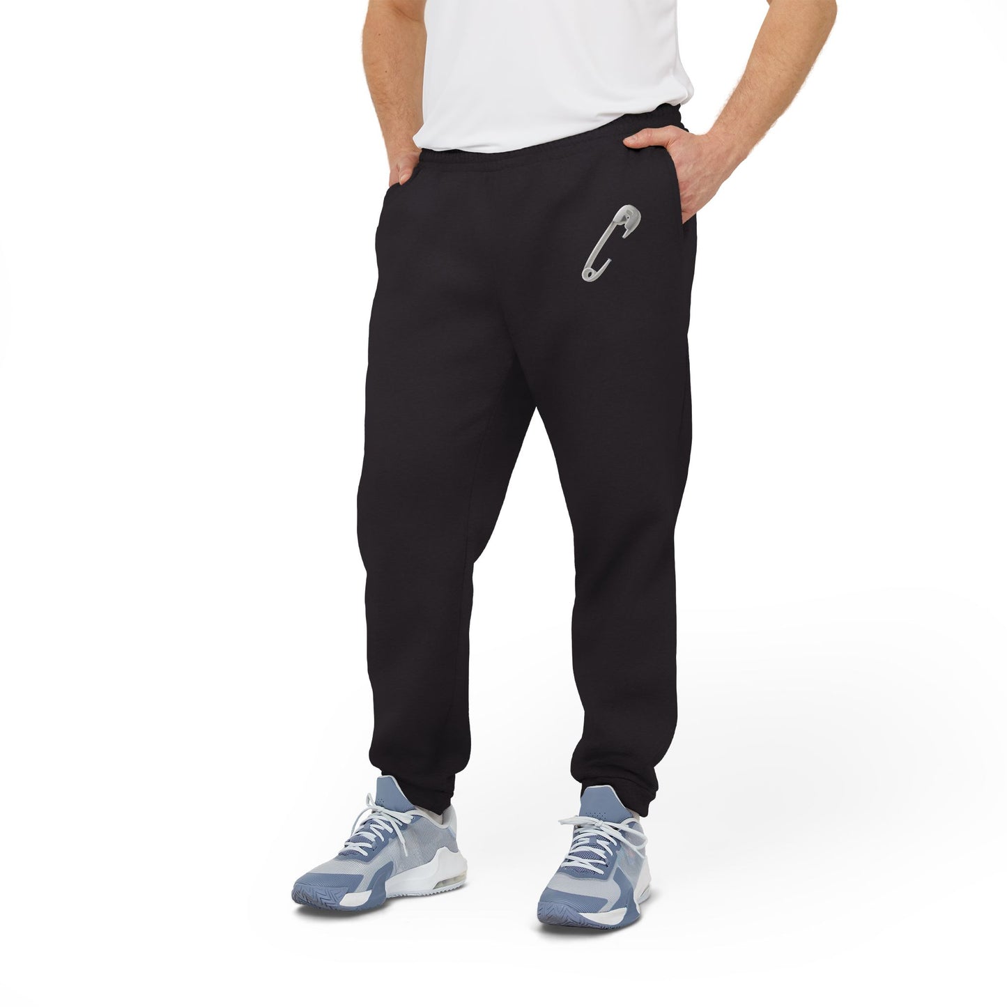 Adidas Unisex Fleece Joggers - Cozy Athletic Comfort for Everyday Wear - Minimalist Safety Pin Design