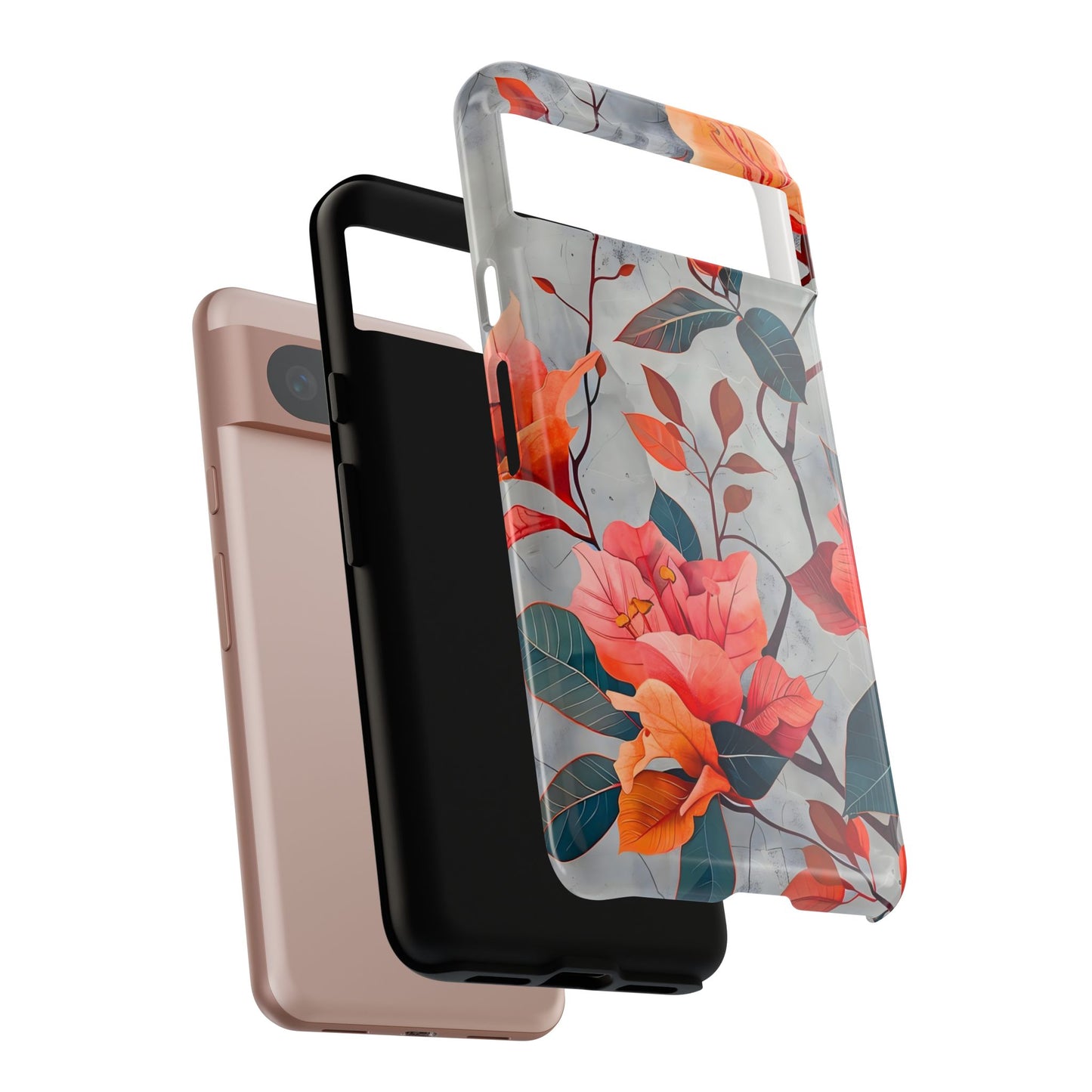 Floral Phone Case, Tough Cases, Flower Power, Gift for Her, Decorative Phone Cover, Trendy Accessories, Everyday Style