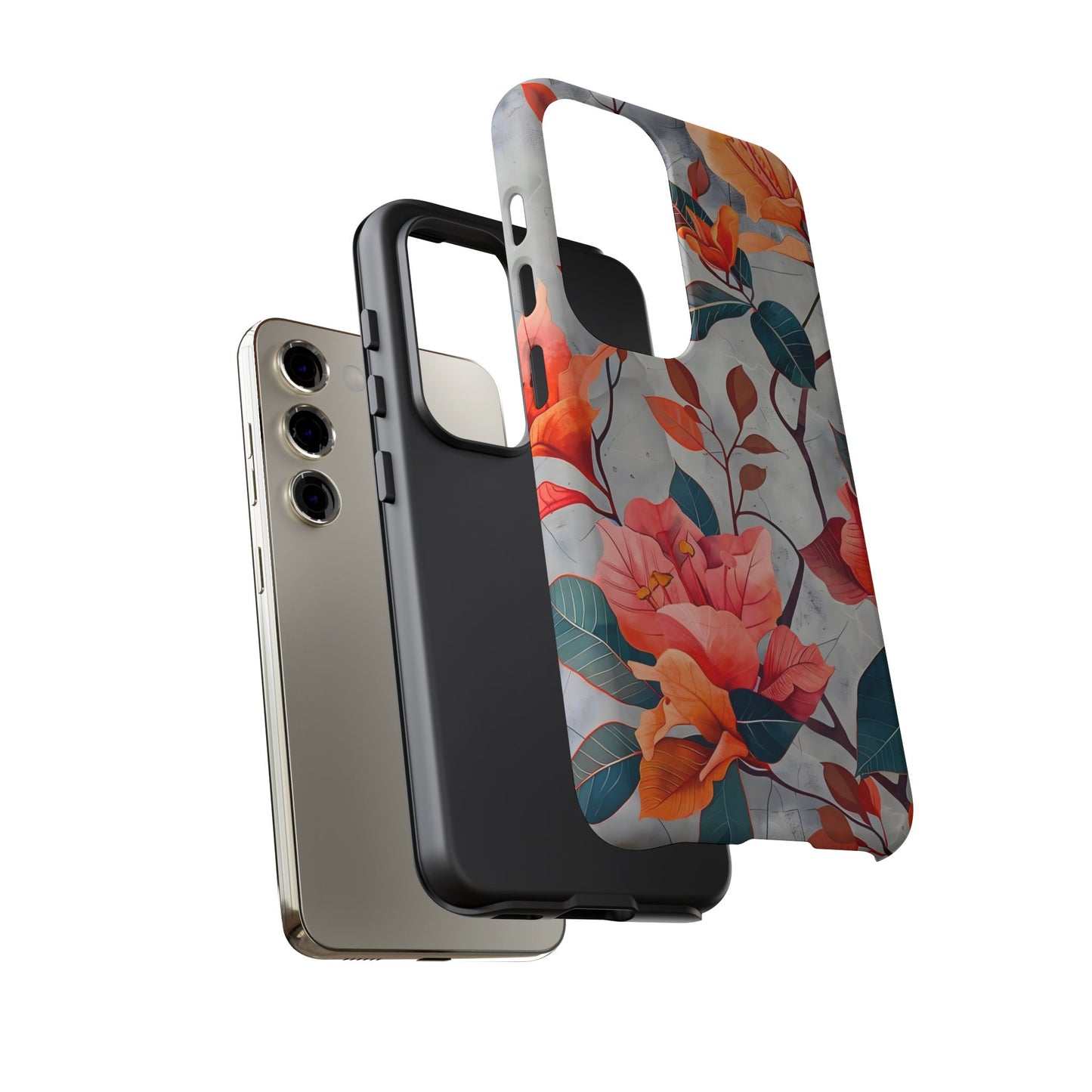 Floral Phone Case, Tough Cases, Flower Power, Gift for Her, Decorative Phone Cover, Trendy Accessories, Everyday Style